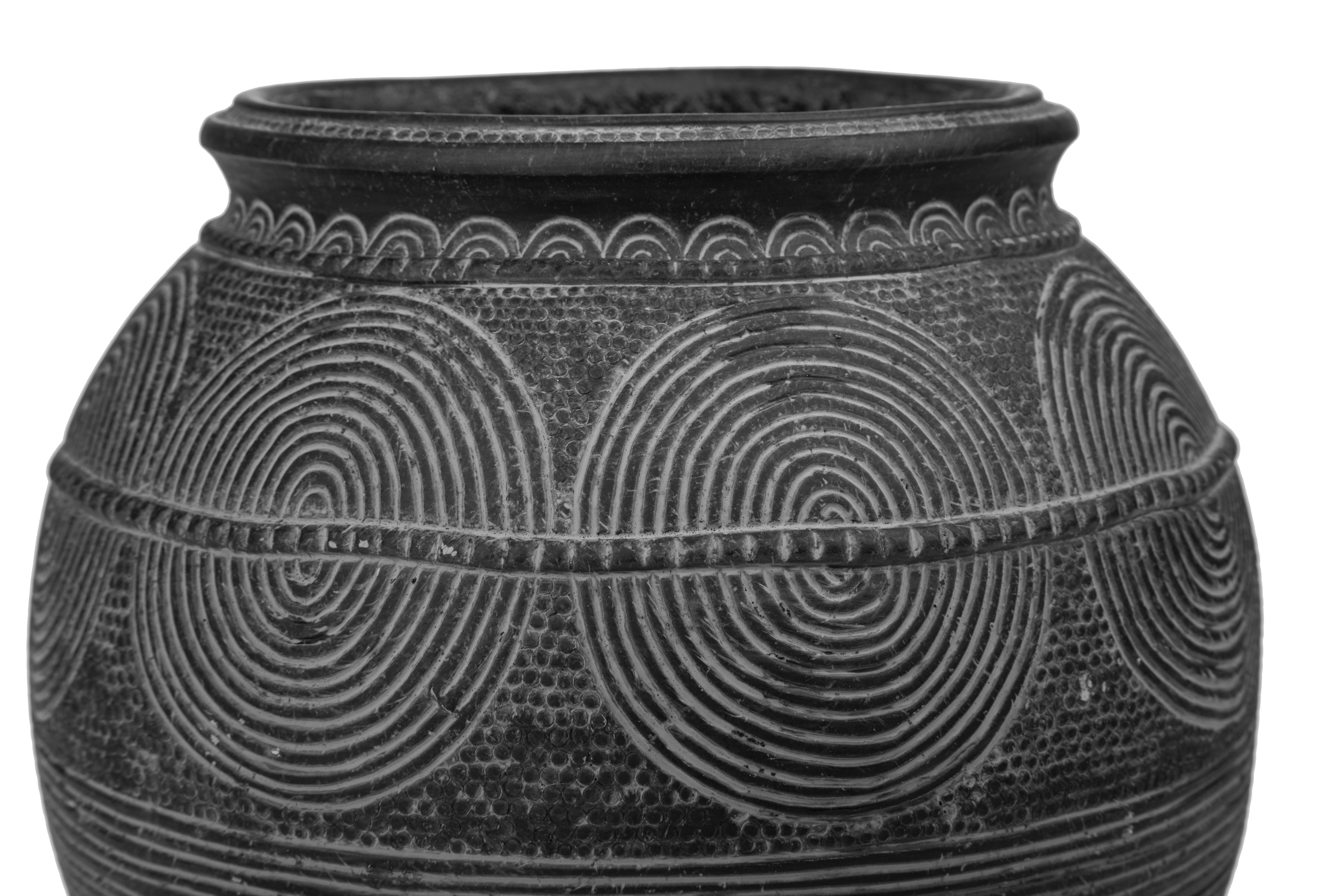 Vaso decorativo Bombato in ceramica nero H 21.5 cm - 6