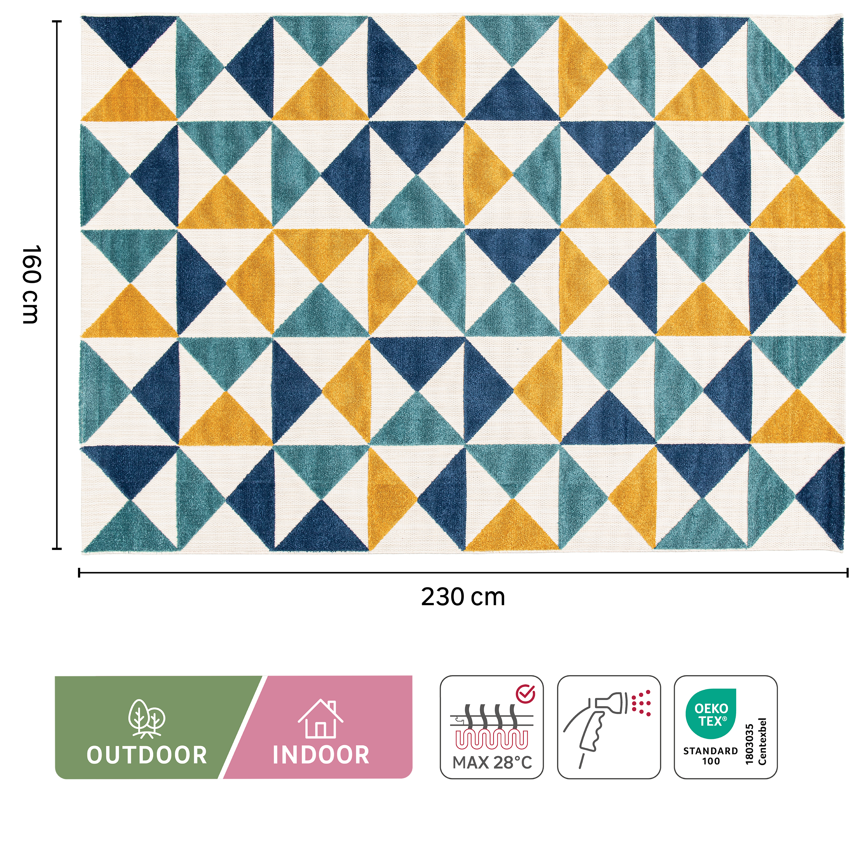 Tapete geométrico Riga 160x230cm multicor Inspire - 7