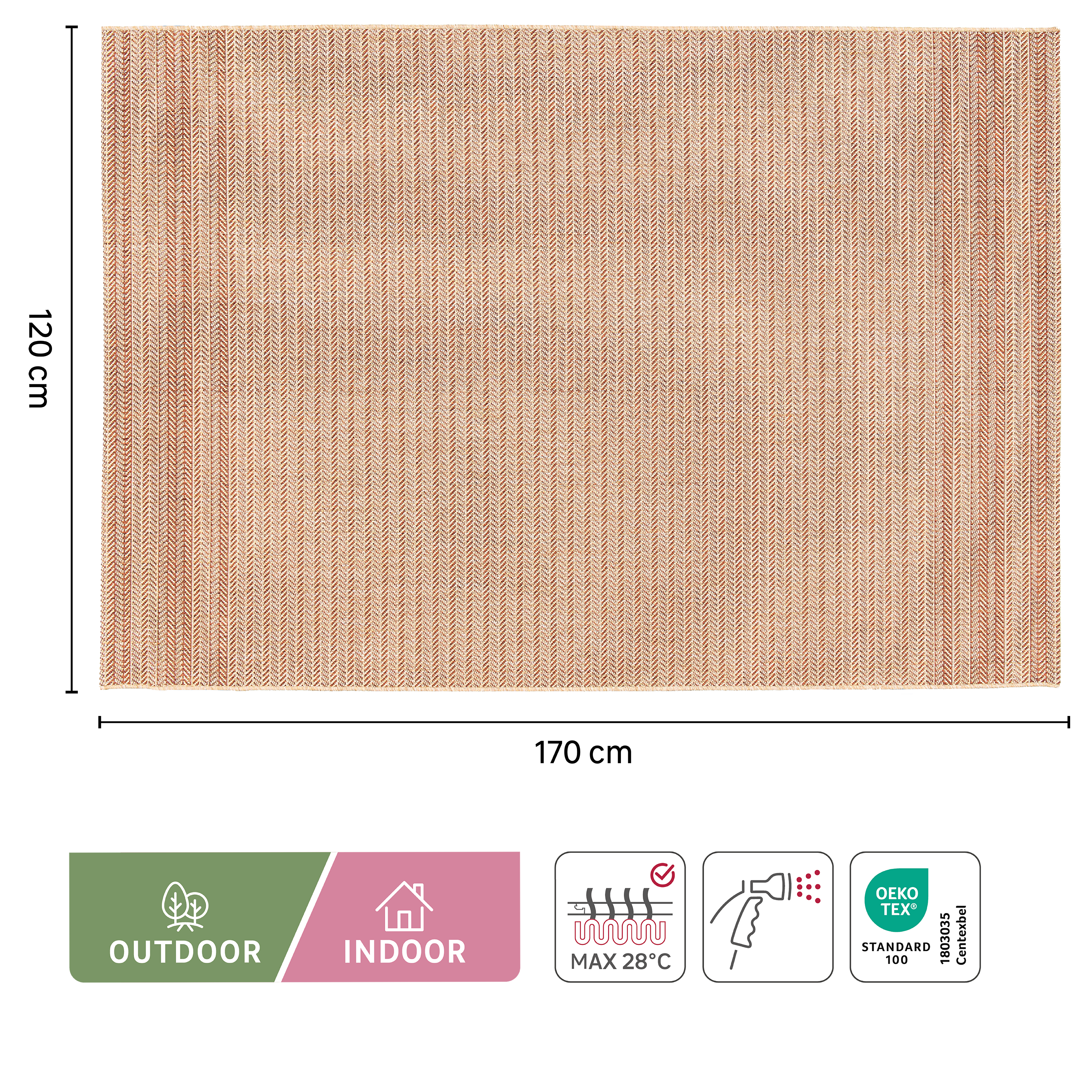 Tapete liso Tinto 120x170cm laranja Inspire - 5