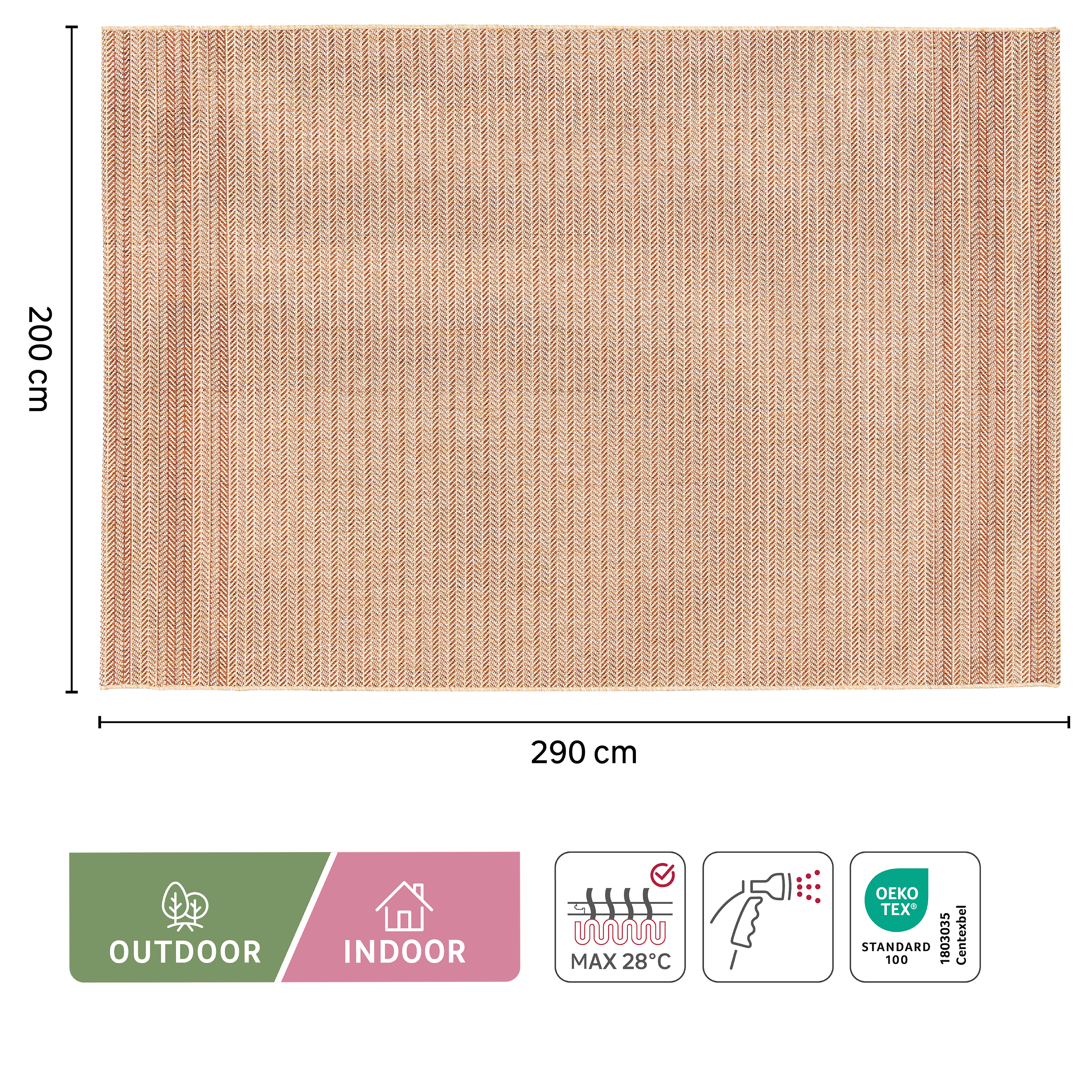 Tapete natureza Tinto 200x290cm laranja Inspire - 4