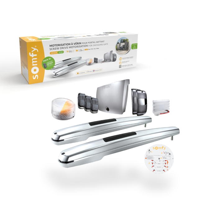 Motorisation de portail battant à vérins SOMFY, Exavia XL
