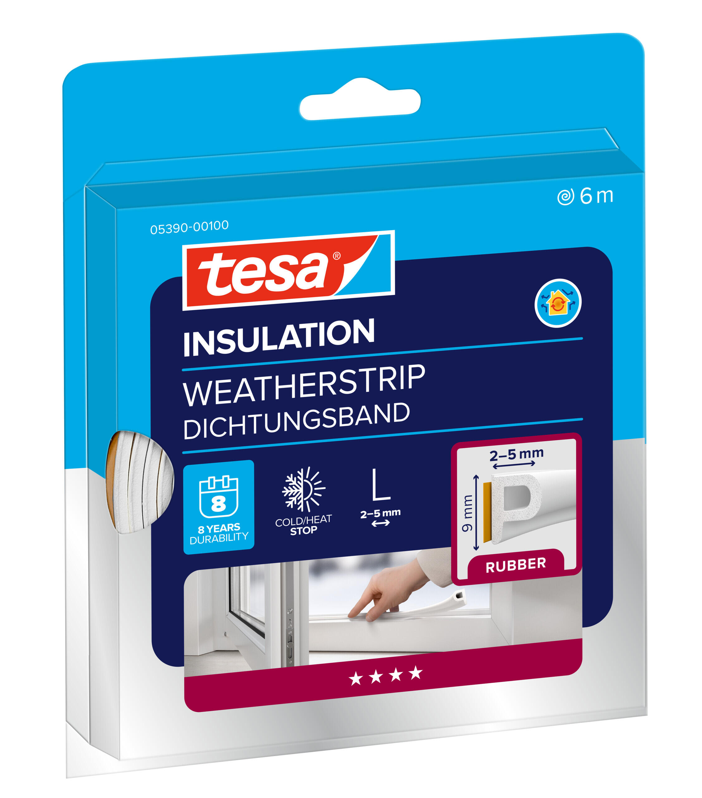 Fita de calafetagem 6M PVC BRANCO TESA P-PROFILE - 11