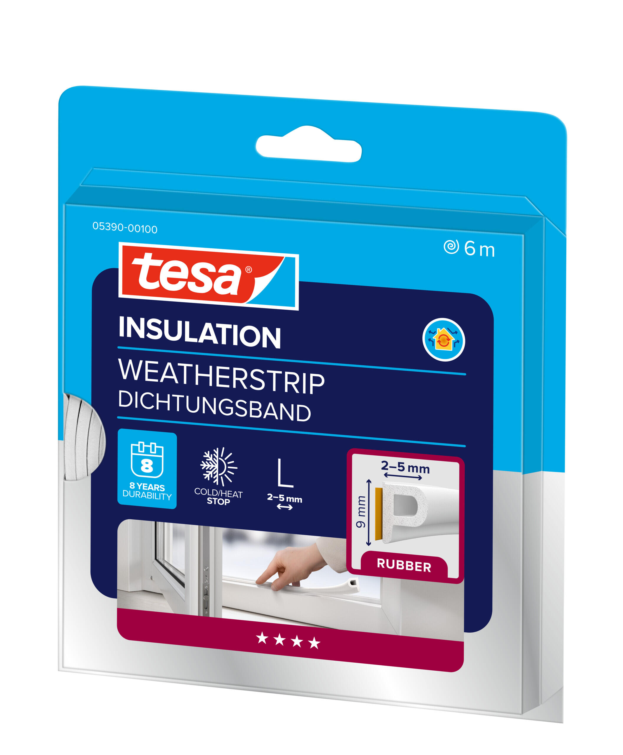 Fita de calafetagem 6M PVC BRANCO TESA P-PROFILE - 10