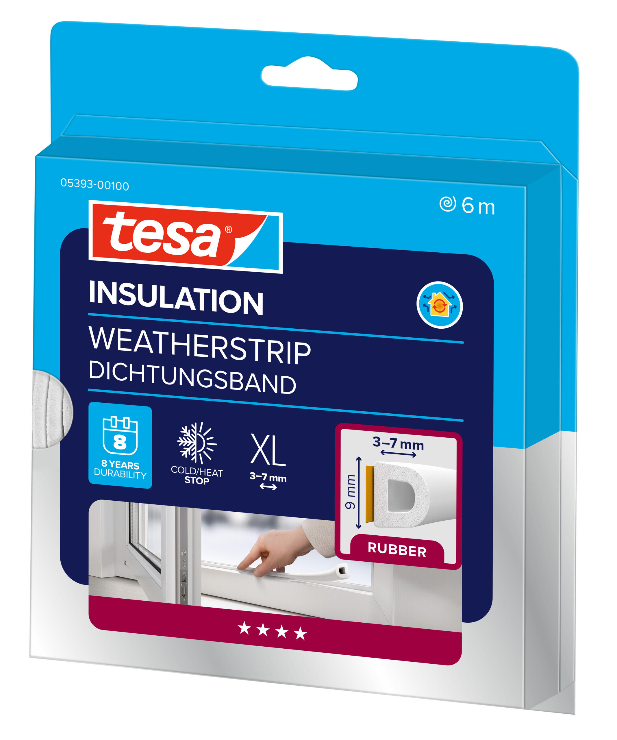 Fita de calafetagem 6M PVC BRANCO TESA D-PROFILE - 8
