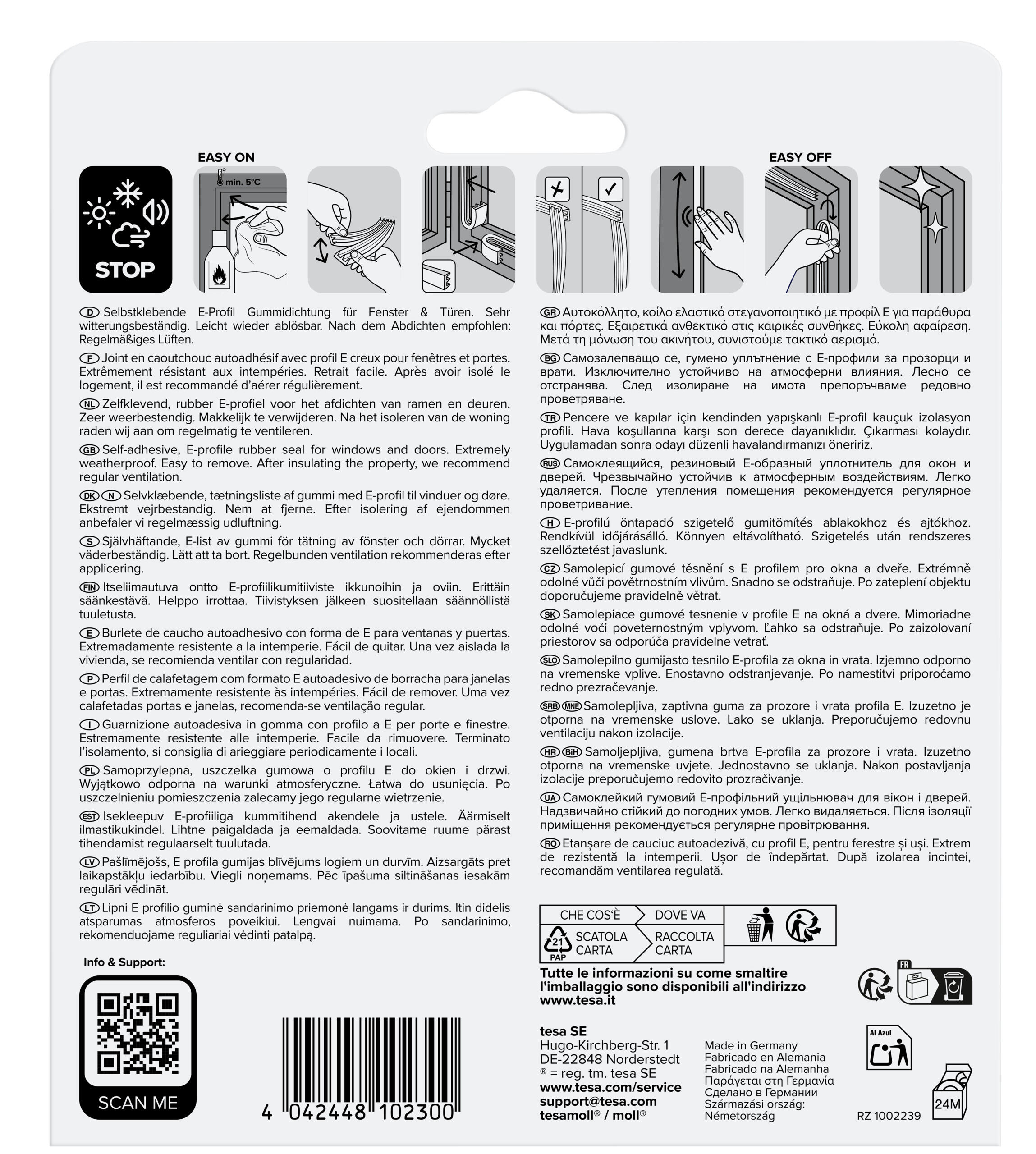 Fita de calafetagem 6M PVC CASTANHO TESA E-PROFILE - 5