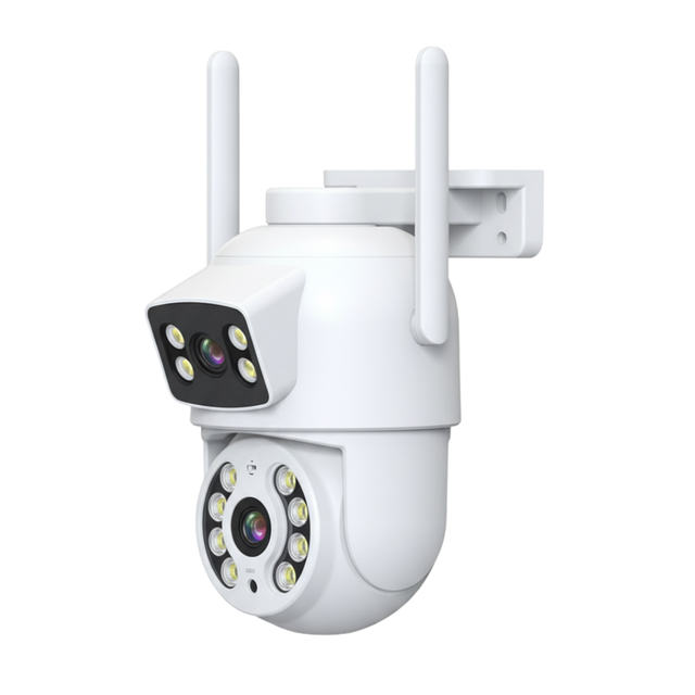 CAMARA IP MOTORIZADA EXTERIOR DOBLE LENTE BLANCO