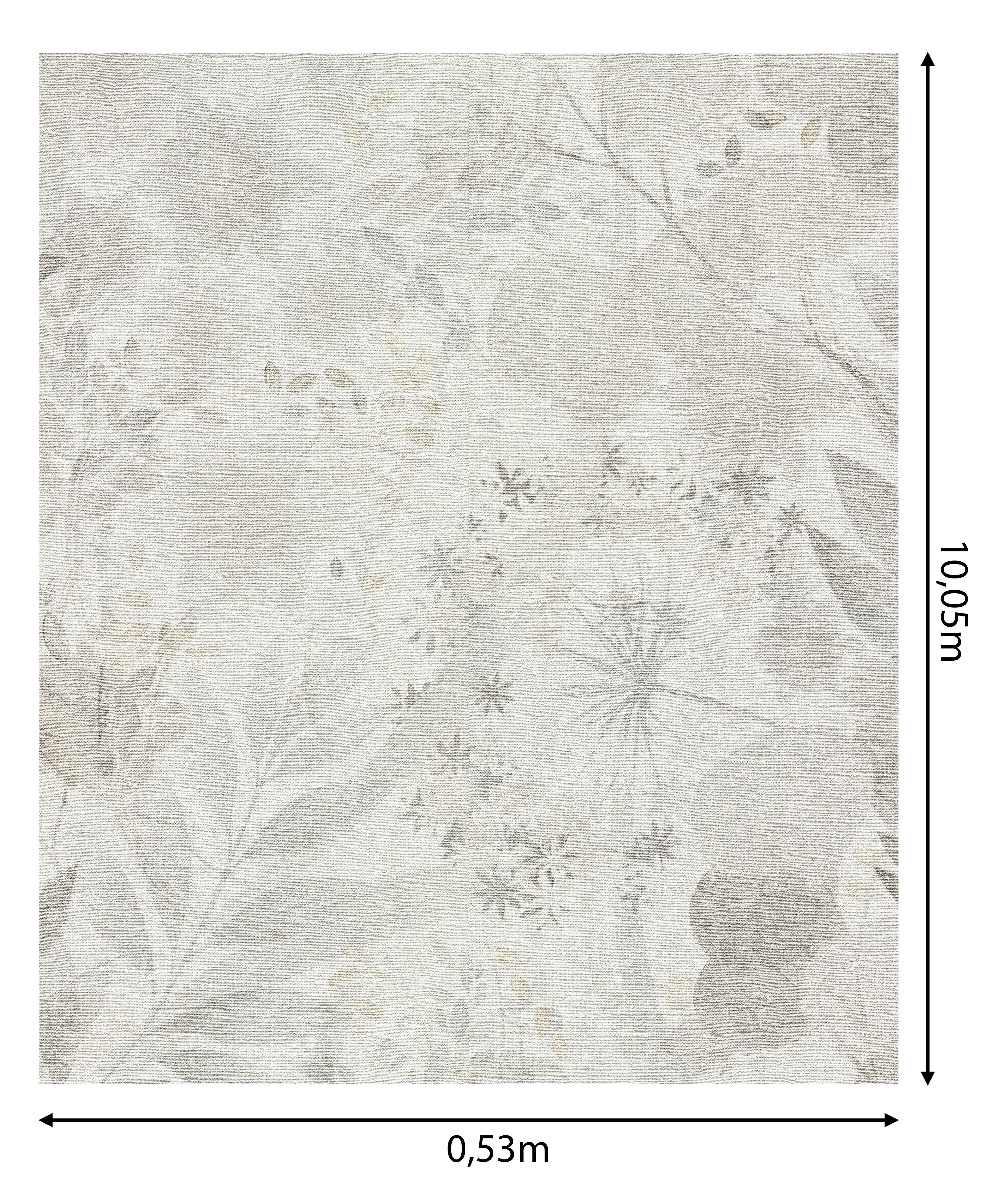Papel pintado vinilo aplicación cola en pared Harmony deluxe 3 gris  SAINT HONORE 53cmx10.05m lavable - 4