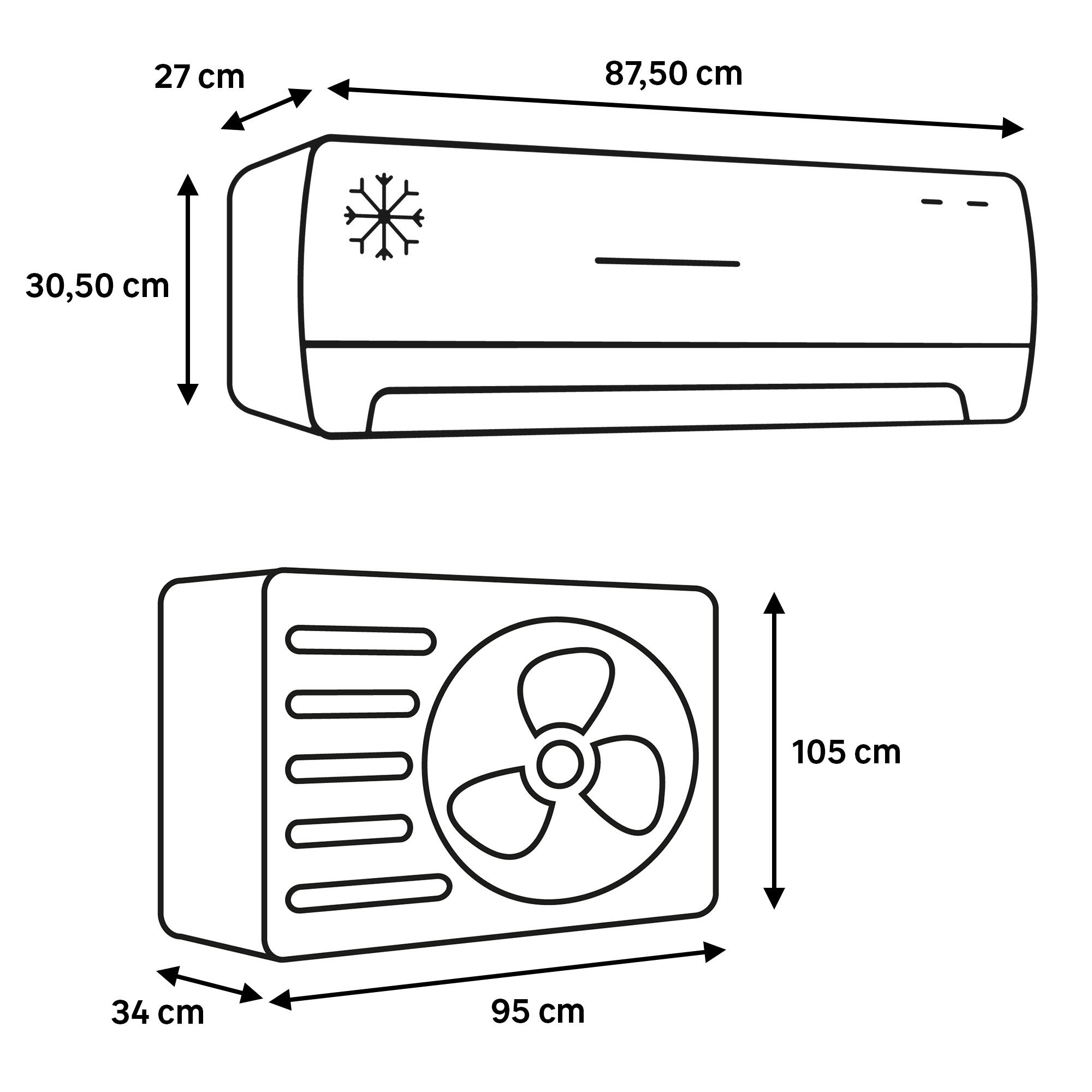 Ar condicionado fixo (5X1) Aire+ TD-WIFI R32 3x9000+2x12000 BTU - 5