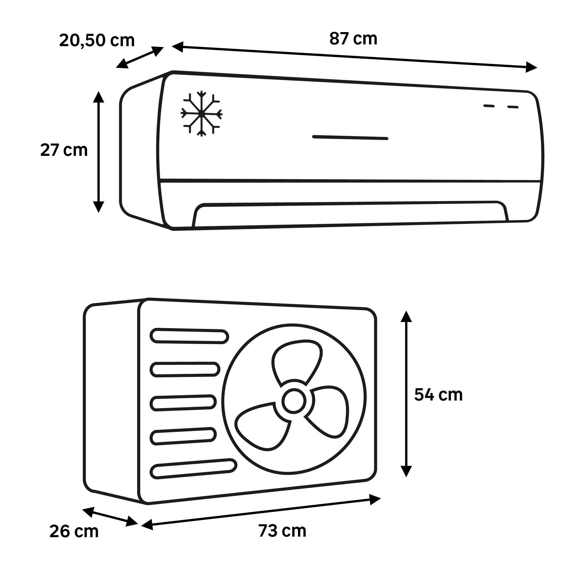 Ar condicionado fixo (2X1) Aire+ TD-WIFI R32 9000+12000 BTU - 4