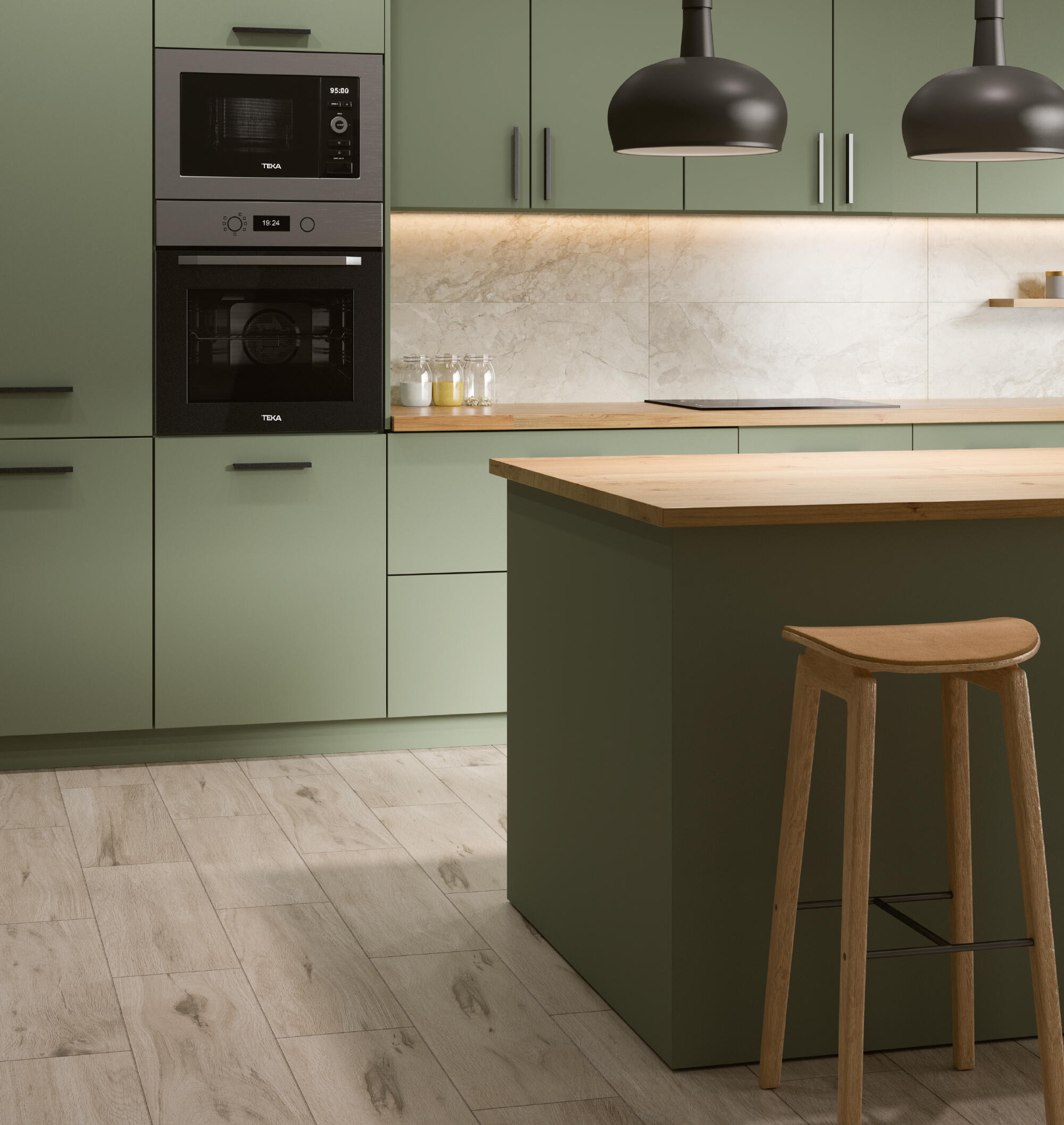 COSTADO PARA MUEBLE DE COCINA LISBOA VERDE MATE PET 90X60CM - 3