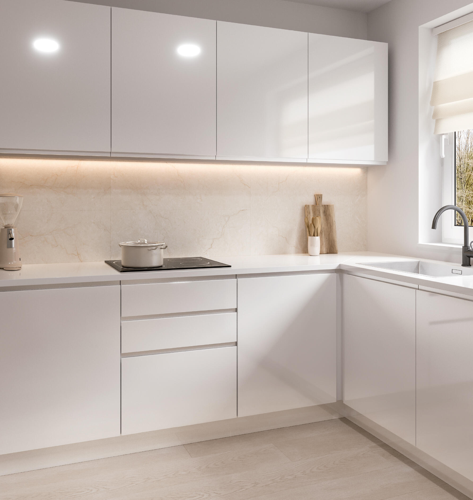 FRENTE CAJÓN PARA MUEBLE DE COCINA TOLEDO BLANCO BRILLO PET 40X60CM - 5