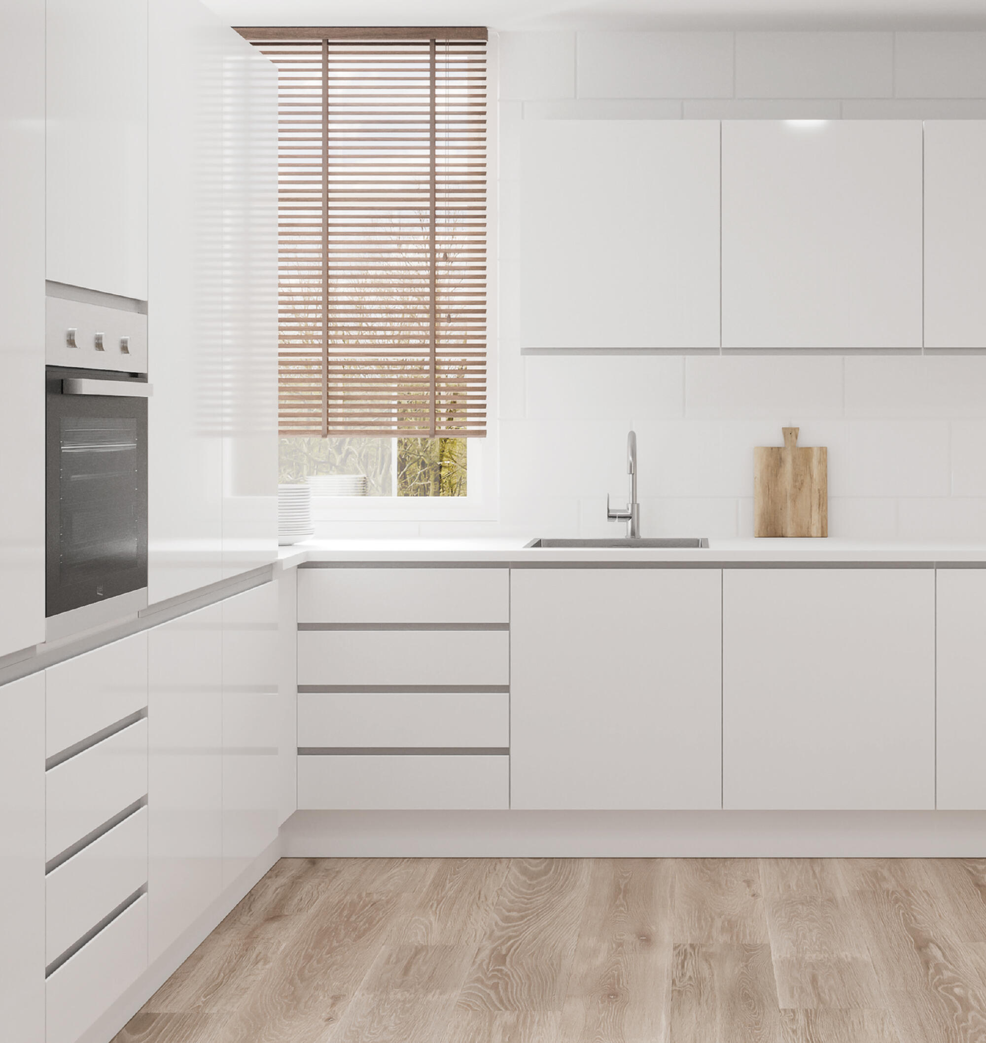 FRENTE CAJÓN PARA MUEBLE DE COCINA TOLEDO BLANCO BRILLO PET 40X60CM - 3