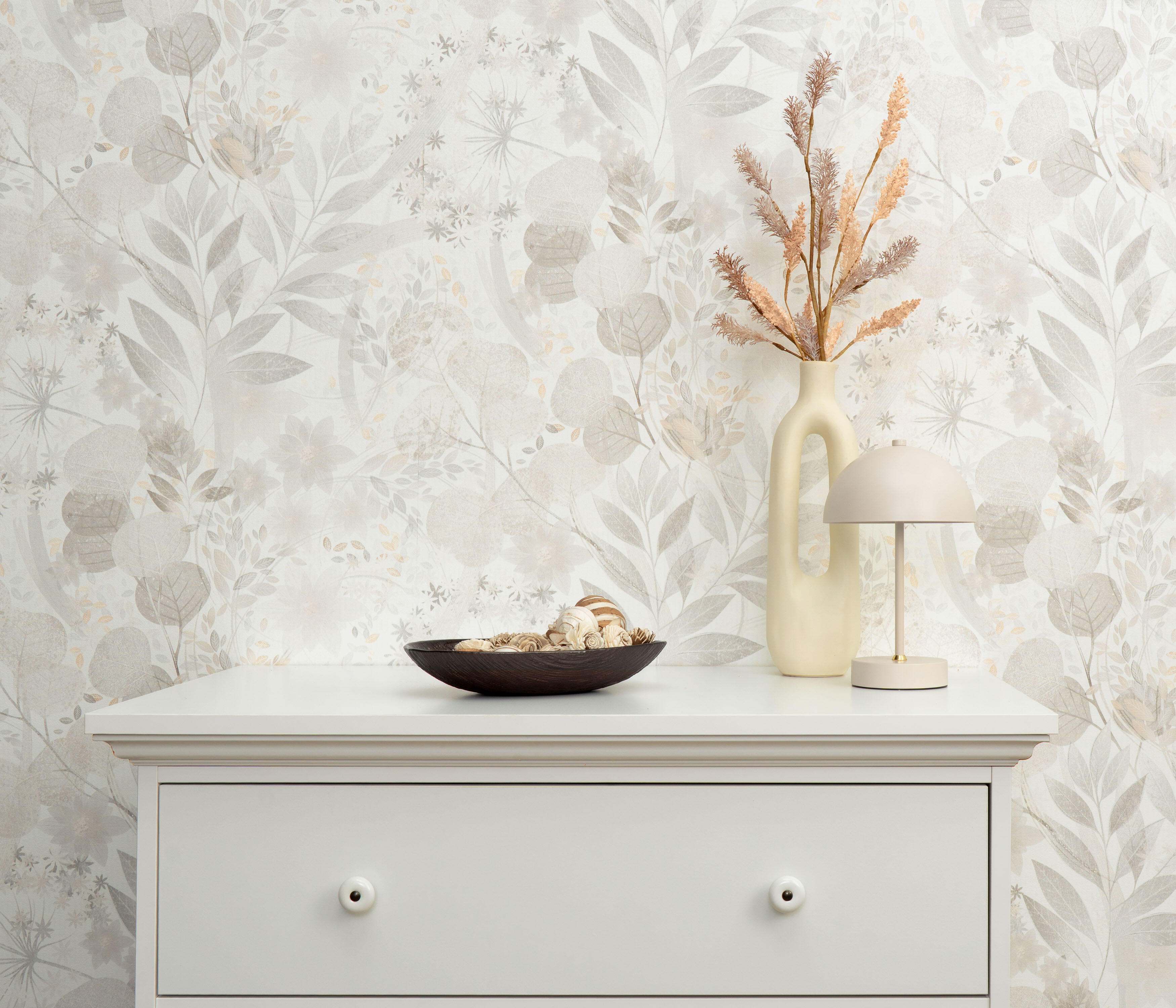 Papel pintado vinilo aplicación cola en pared Harmony deluxe 3 gris  SAINT HONORE 53cmx10.05m lavable - 2