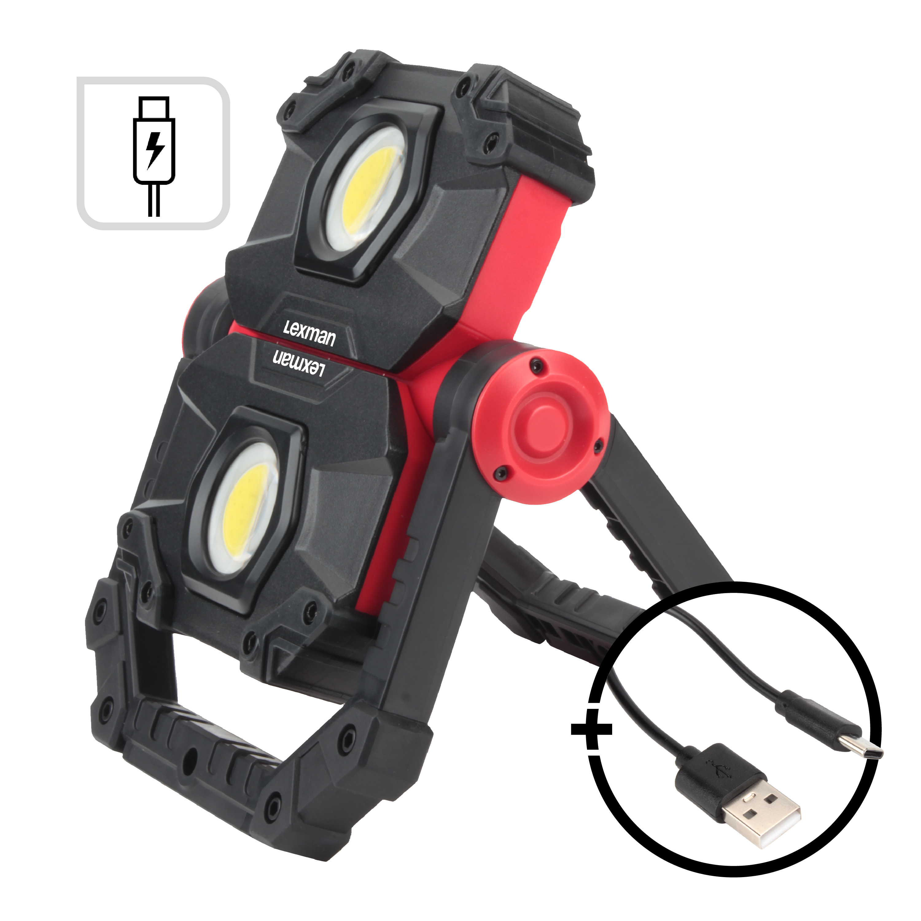 Kompaktowy reflektor budowlany 2000 lm USB-C Lexman - 16