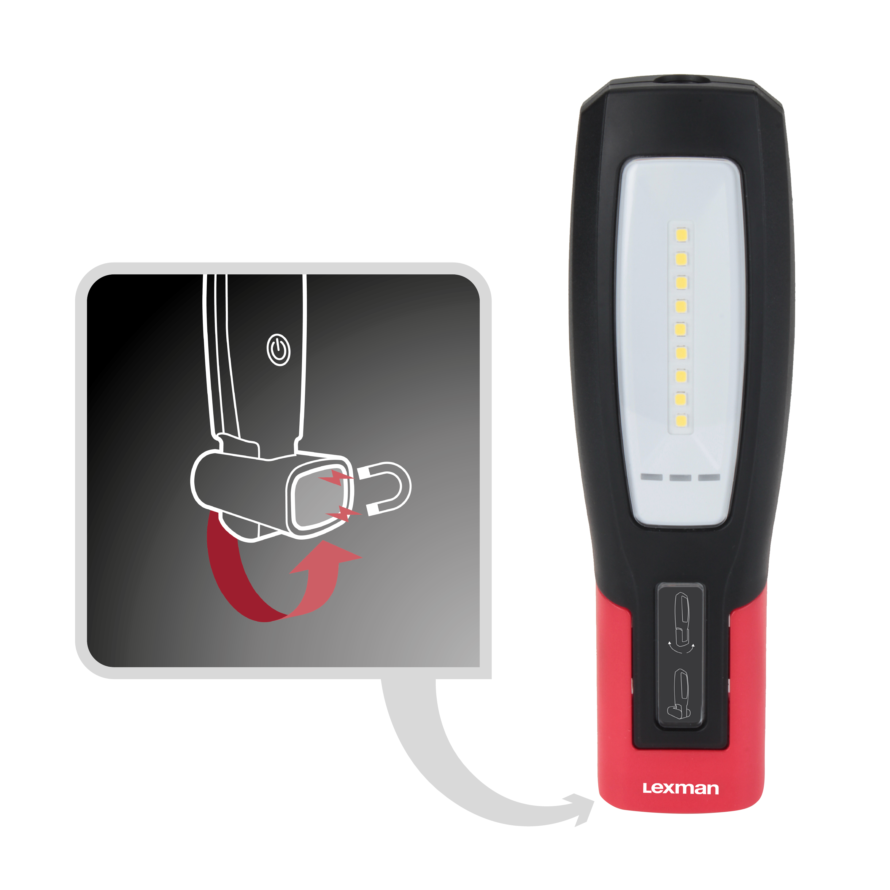 Akumulatorowa lampa robocza LED z magnesem 500 lm USB-C  Lexman - 6
