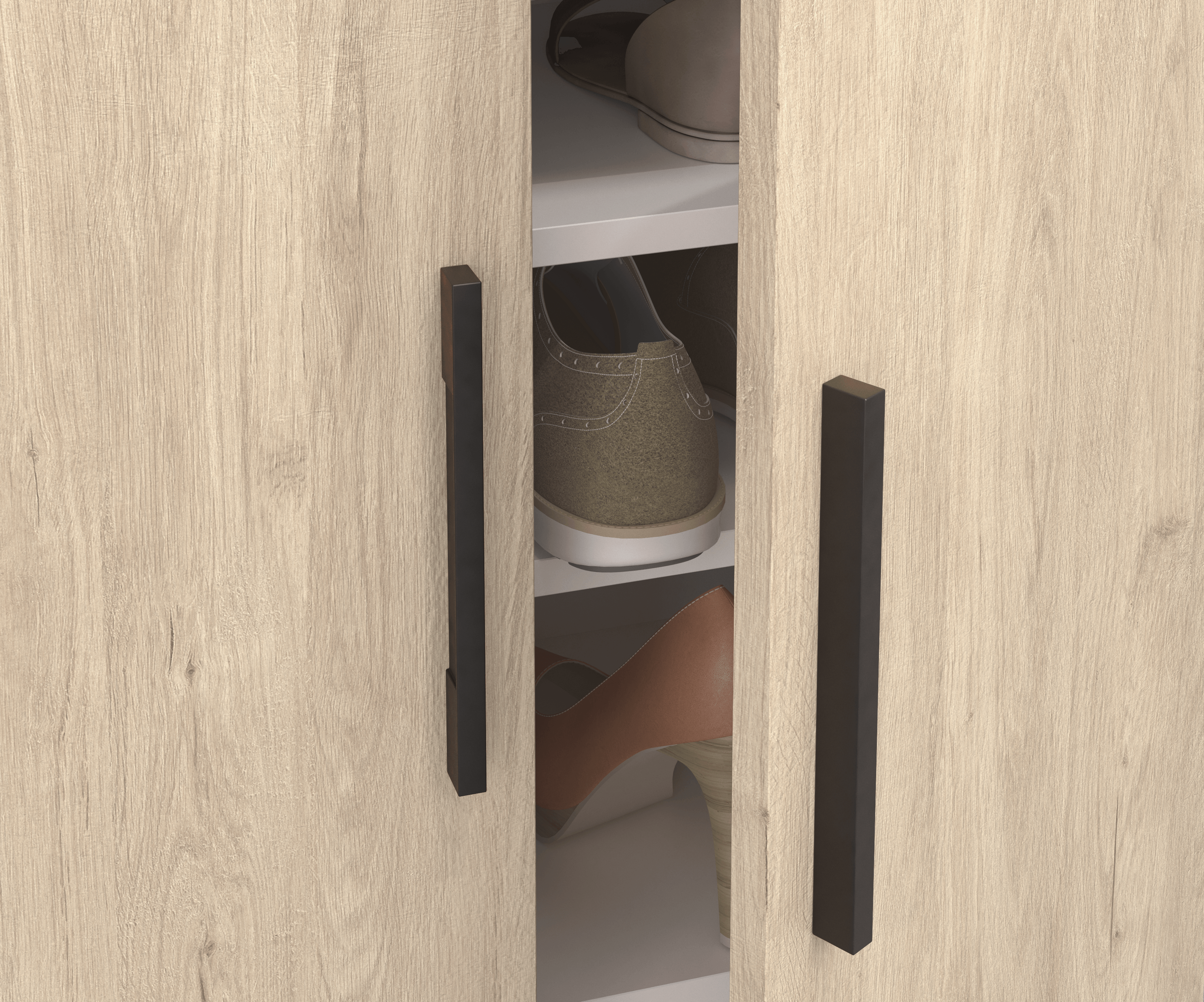 Sapateira 2 portas 21 pares 180x60x35,6 cm carvalho natural Homes Nimes - 6