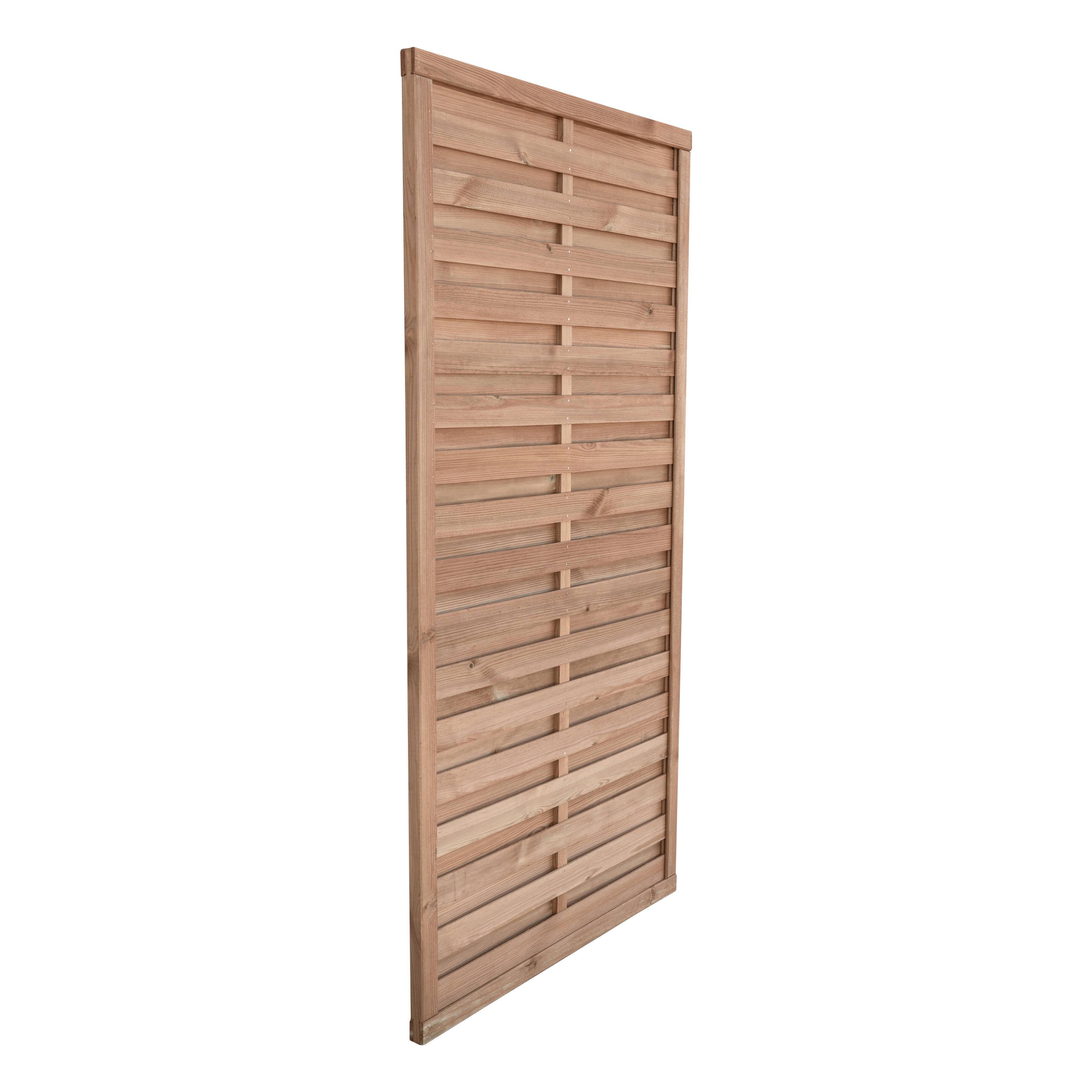 Panneau de clôture bois plein Luna STELMET, l.90 x H.180 cm, marron - 3