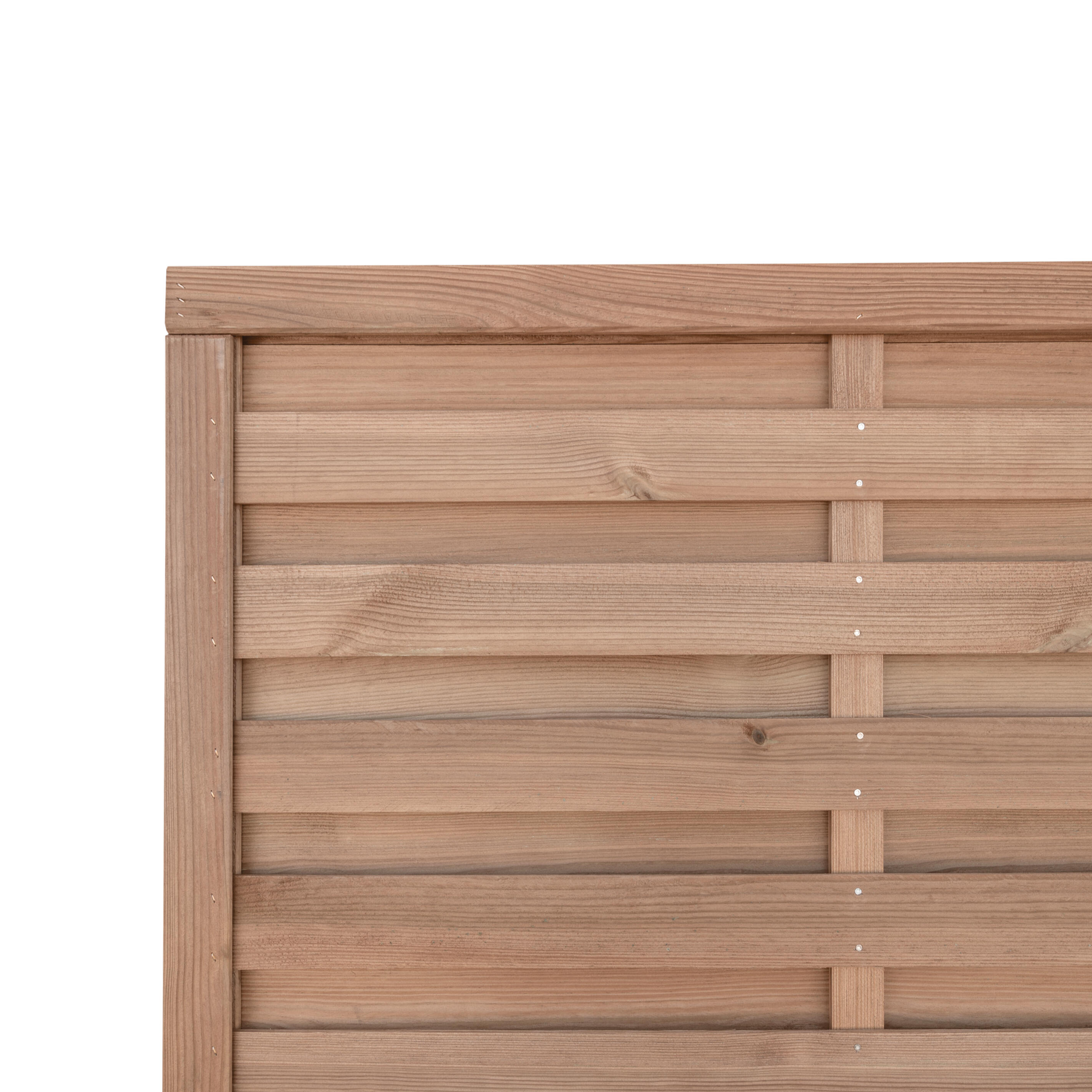 Panneau de clôture bois plein Luna STELMET, l.90 x H.180 cm, marron - 5