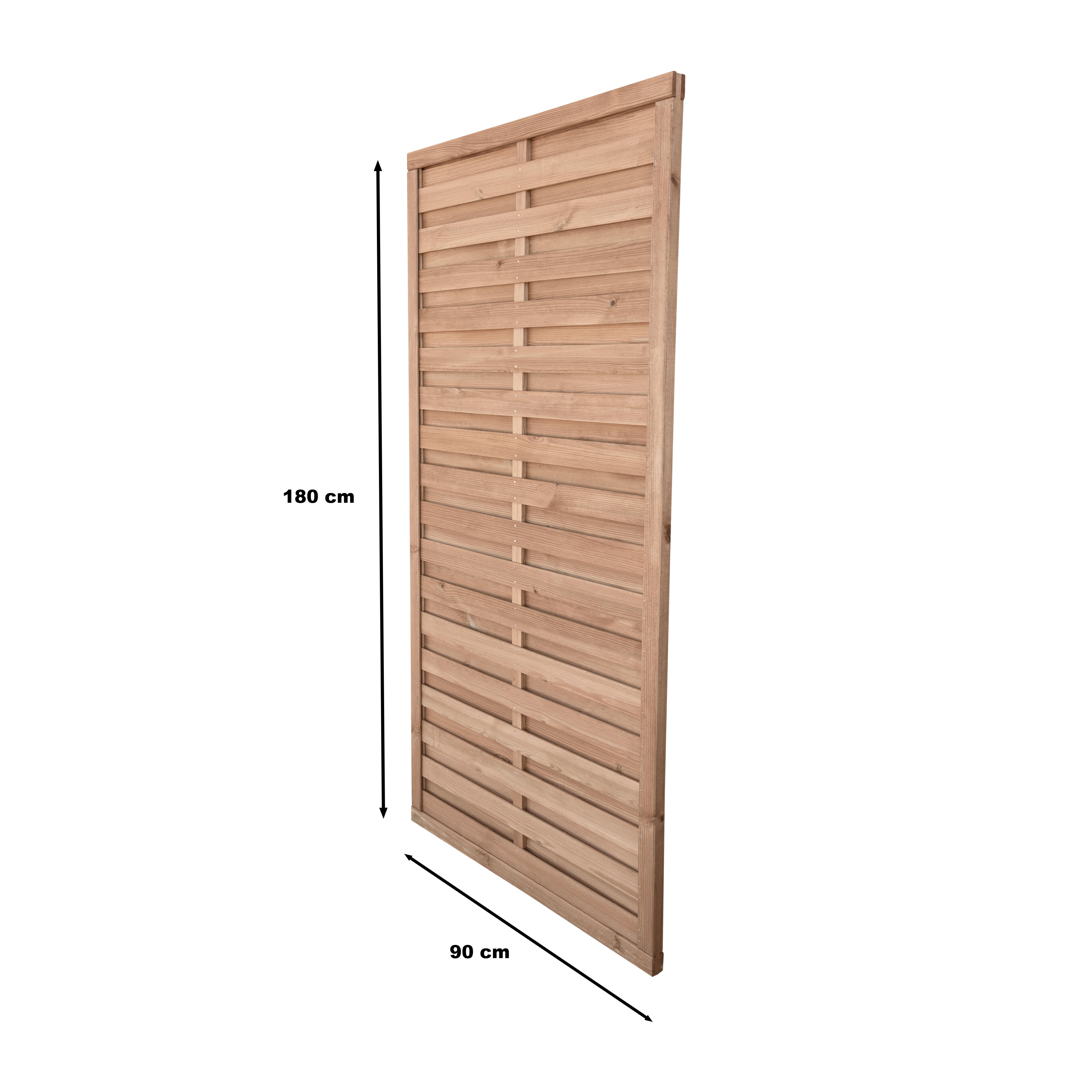 Panneau de clôture bois plein Luna STELMET, l.90 x H.180 cm, marron - 4