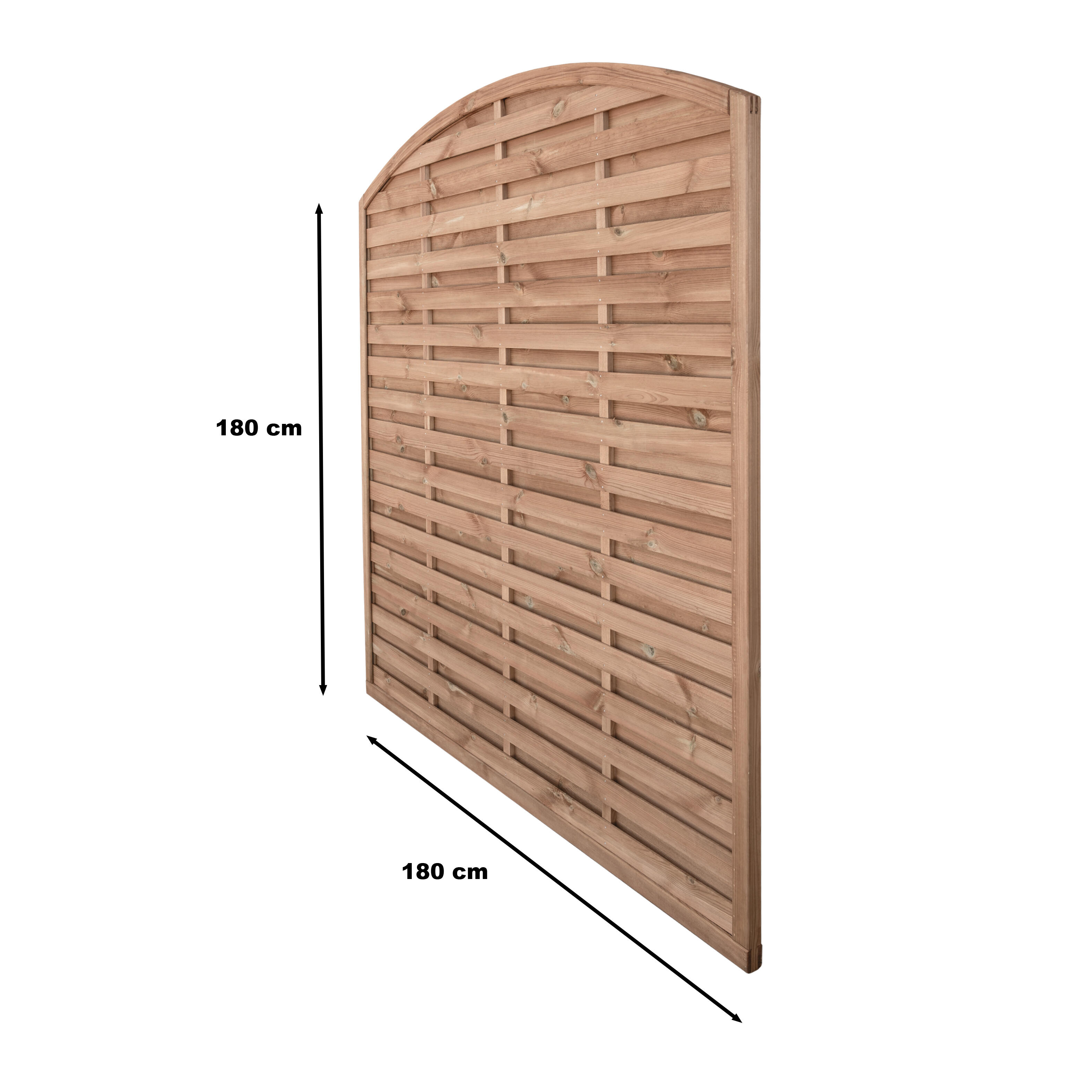 Panneau bois occultant Luna arc, l.180 x H.180 cm, marron - 3