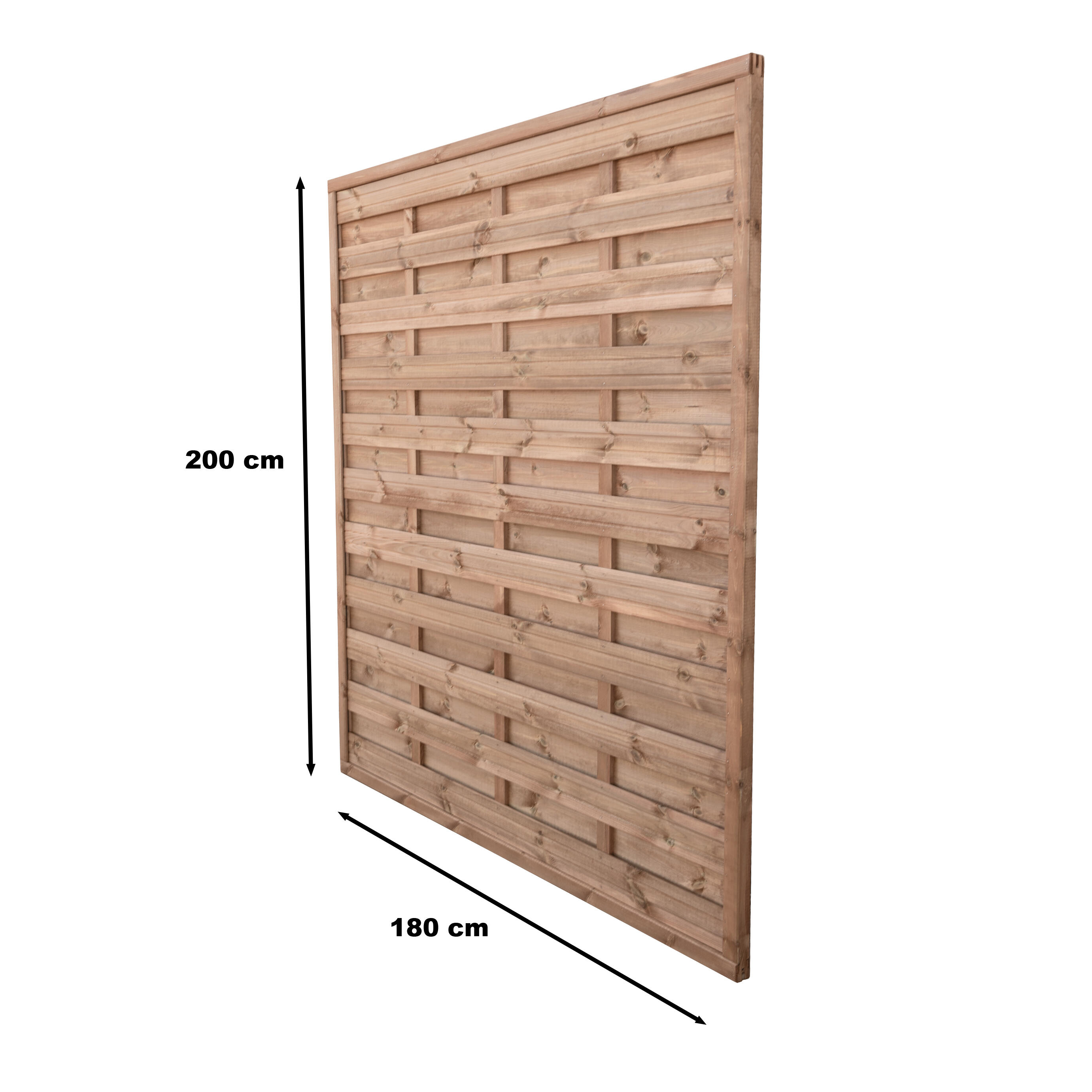 Panneau de clôture bois plein Anna STELMET, l.180 x H.200 cm, marron - 3