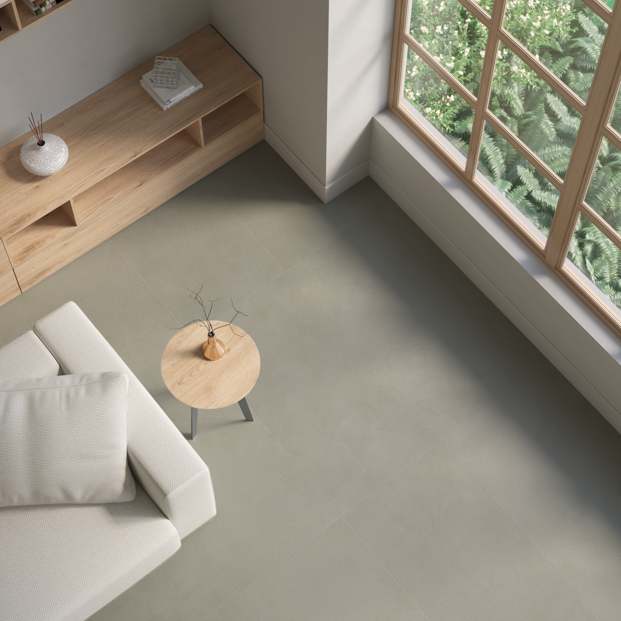 Carrelage sol/mur intérieur effet béton kaki Olympia l.59.5 x L.120 cm x Ep.10 m - 2