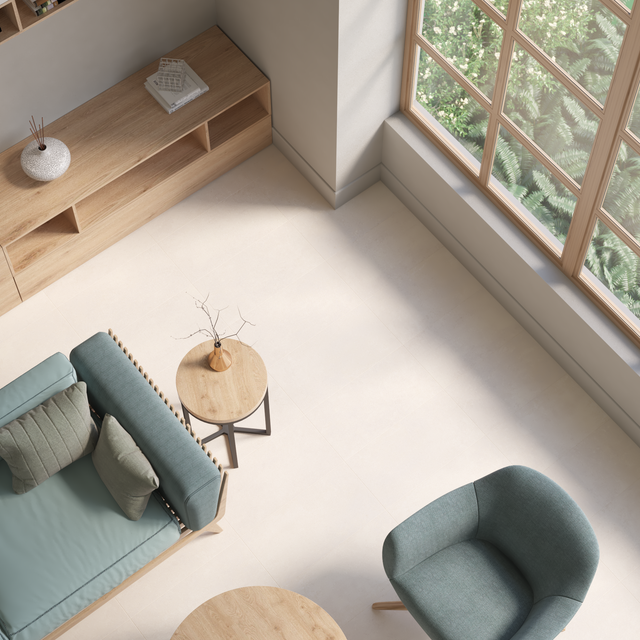 Carrelage sol/mur intérieur effet béton beige Urban l.30 x L.60 cm ARTENS