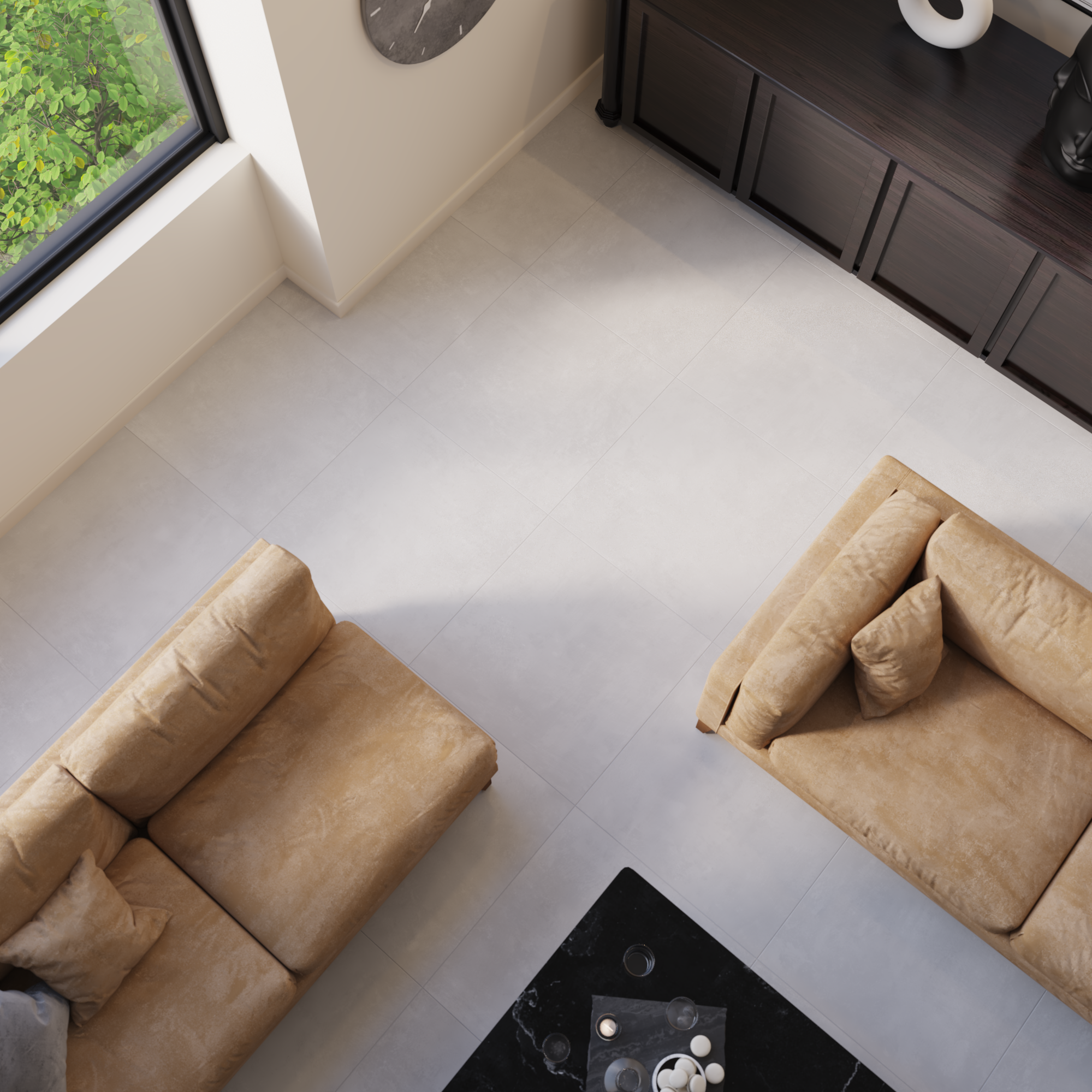 Carrelage sol/mur intérieur effet béton perle Urban l.60 x L.60 cm ARTENS - 2