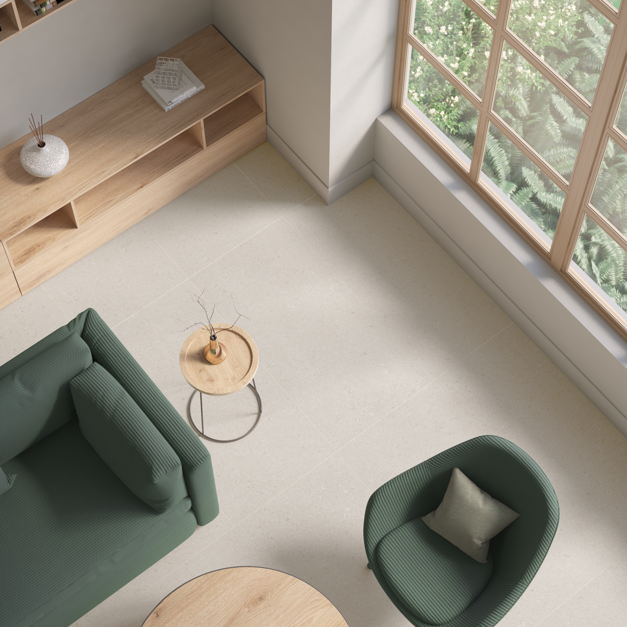 Carrelage sol/mur intérieur effet pierre beige Lyra l.60 x L.120 cm ARTENS - 2