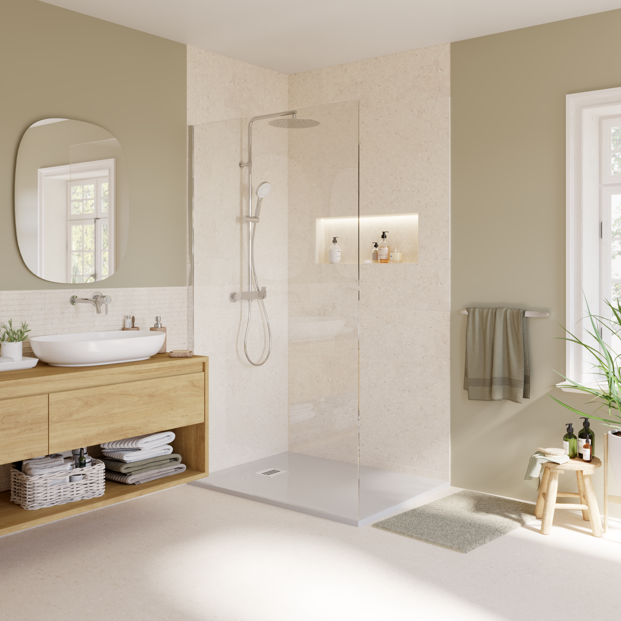 Carrelage sol/mur intérieur effet pierre beige Lyra l.60 x L.120 cm ARTENS - 4