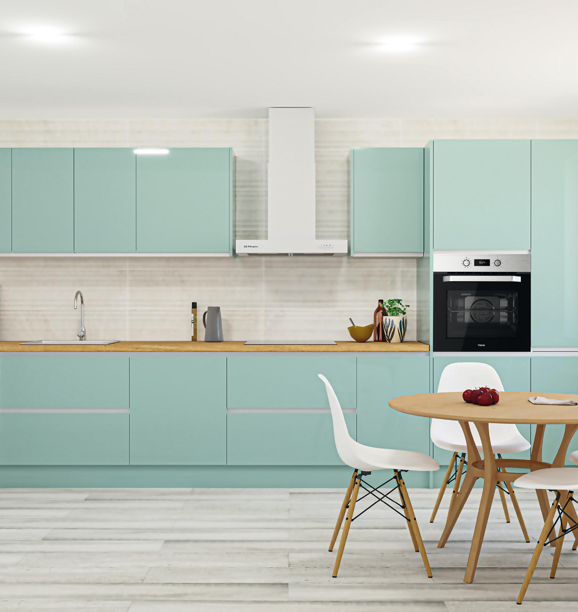 FRENTE CAJÓN PARA MUEBLE DE COCINA ALICANTE AGUAMARINA BRILLO PET 20X60CM - 4