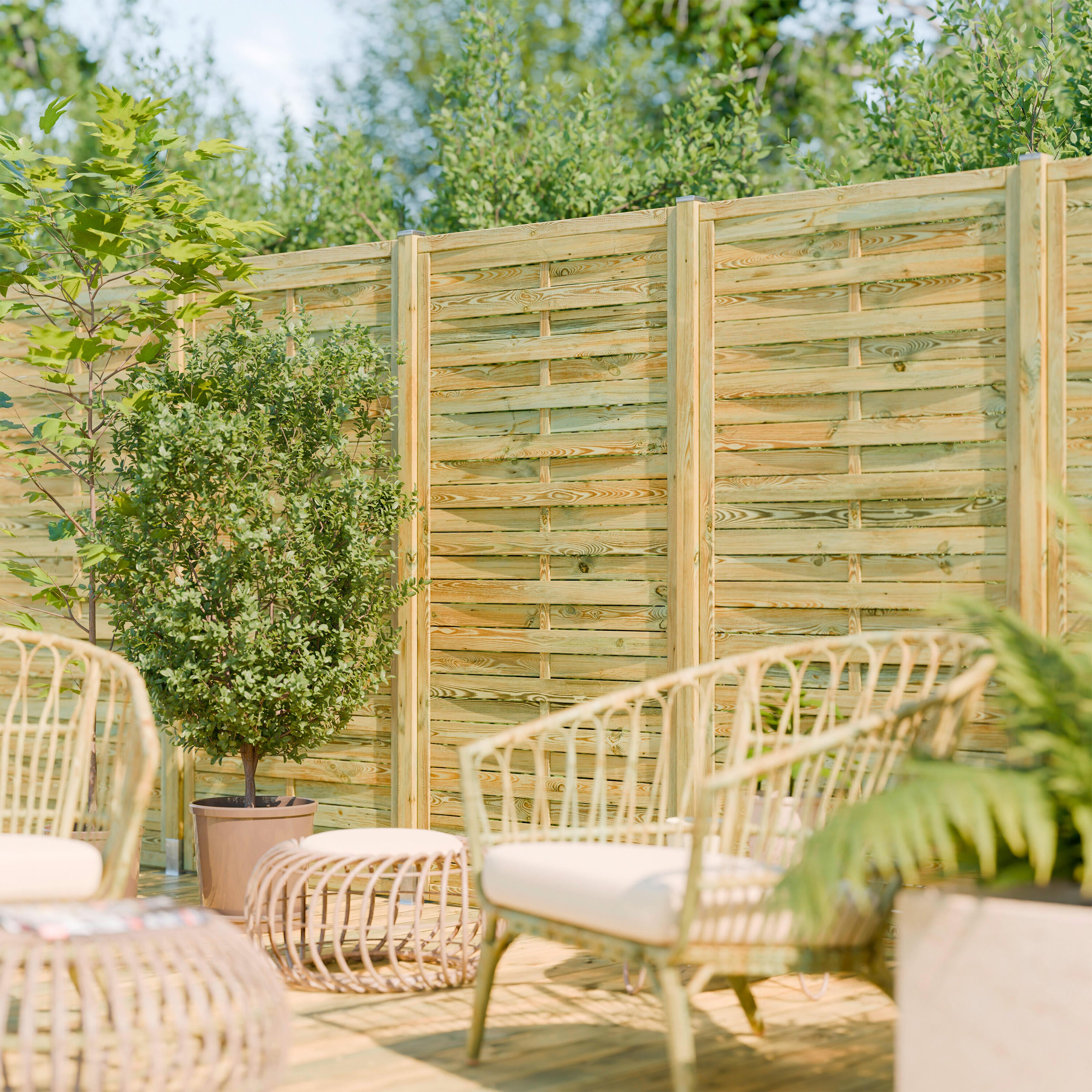 Painel de madeira maciça 90x1,8x180 cm Forest Style - 3