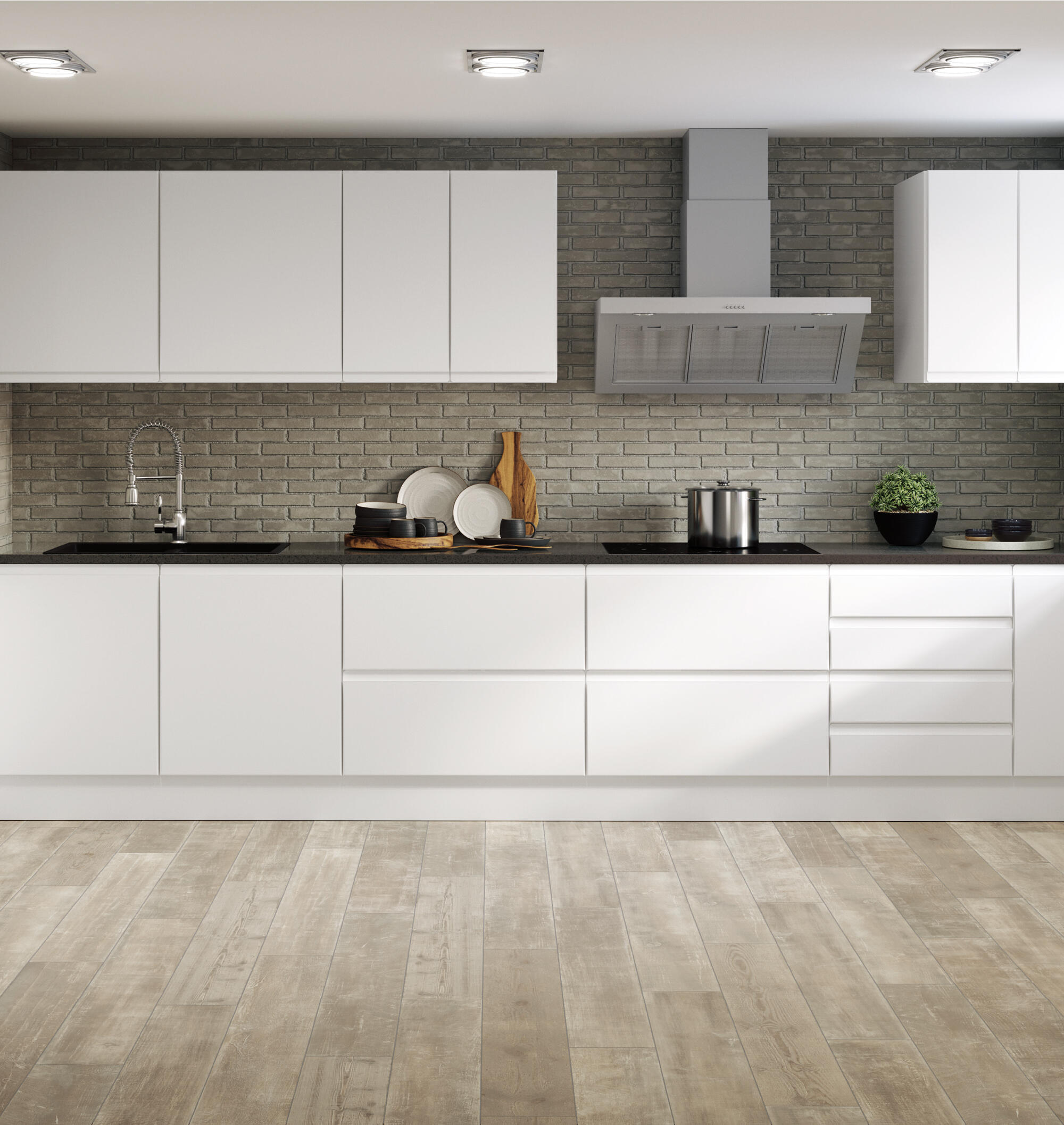 FRENTE CAJON PARA MUEBLE DE COCINA MALLORCA BLANCO BRILLO MDF 40X60CM - 5