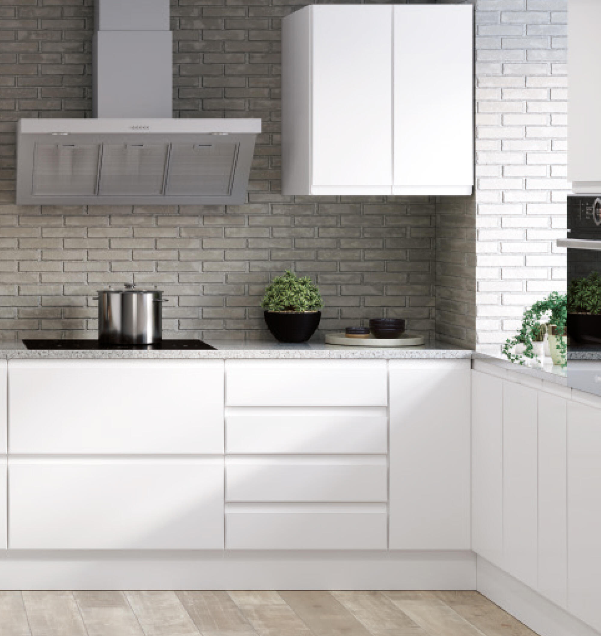 FRENTE CAJON PARA MUEBLE DE COCINA MALLORCA BLANCO BRILLO MDF 40X60CM - 4