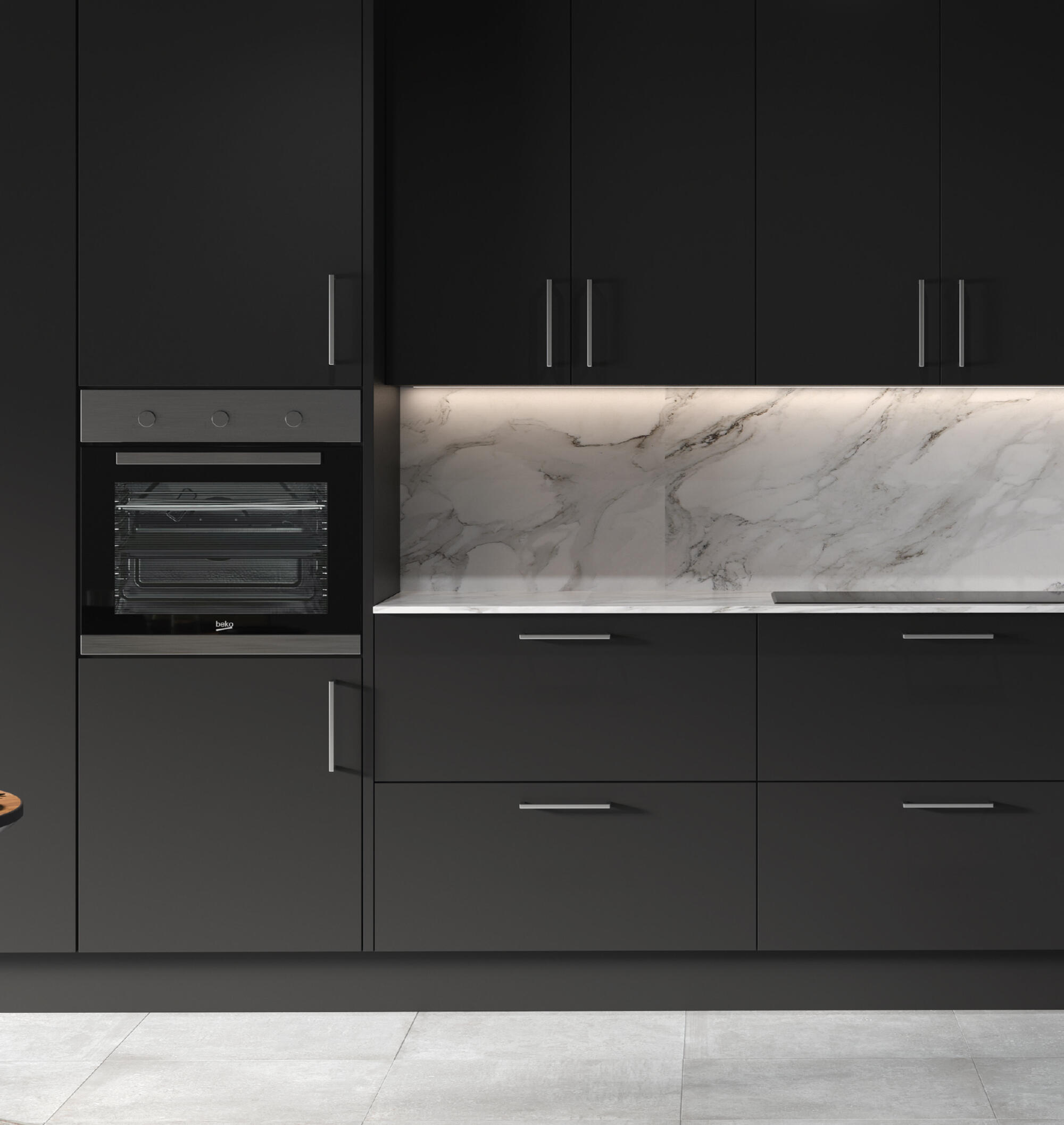 PUERTA PARA MUEBLE DE COCINA SEGOVIA NEGRO MATE PET 80X45CM - 5