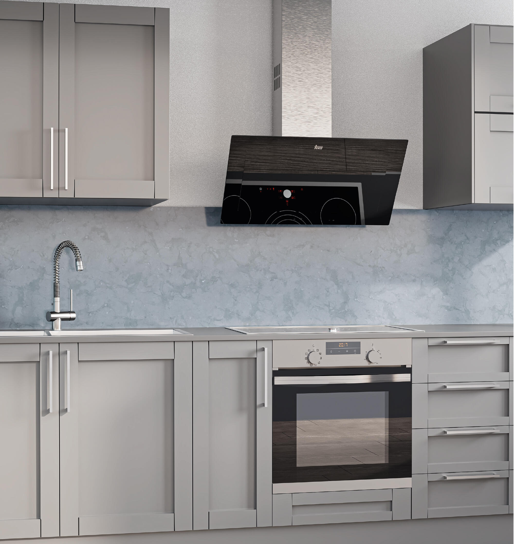 PUERTA PARA MUEBLE DE COCINA MENORCA GRIS CLARO MATE MDF 140X60CM - 3