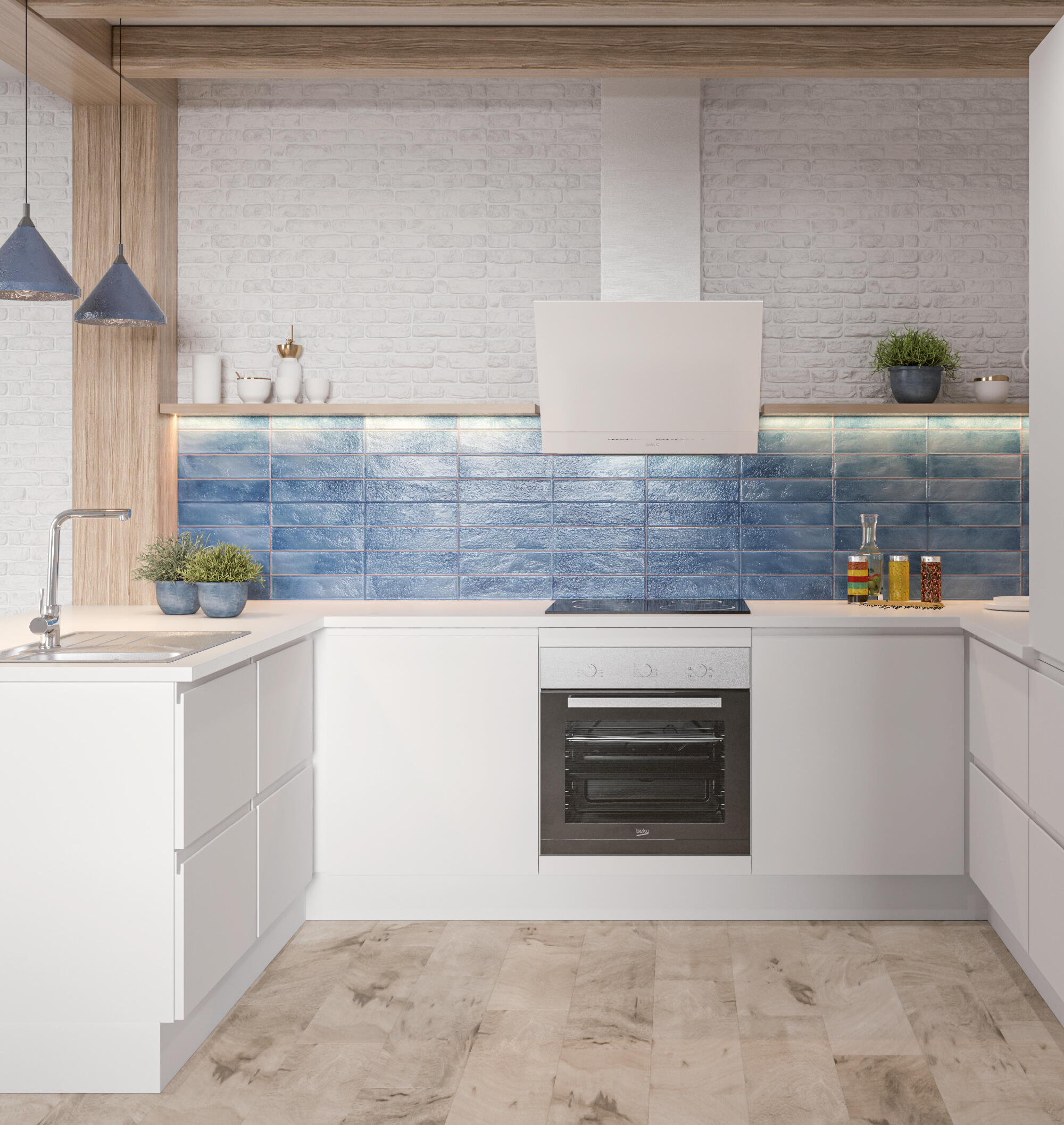 PUERTA PARA MUEBLE DE COCINA CADIZ BLANCO MATE MDF IZQUIERDA 80X30CM - 5