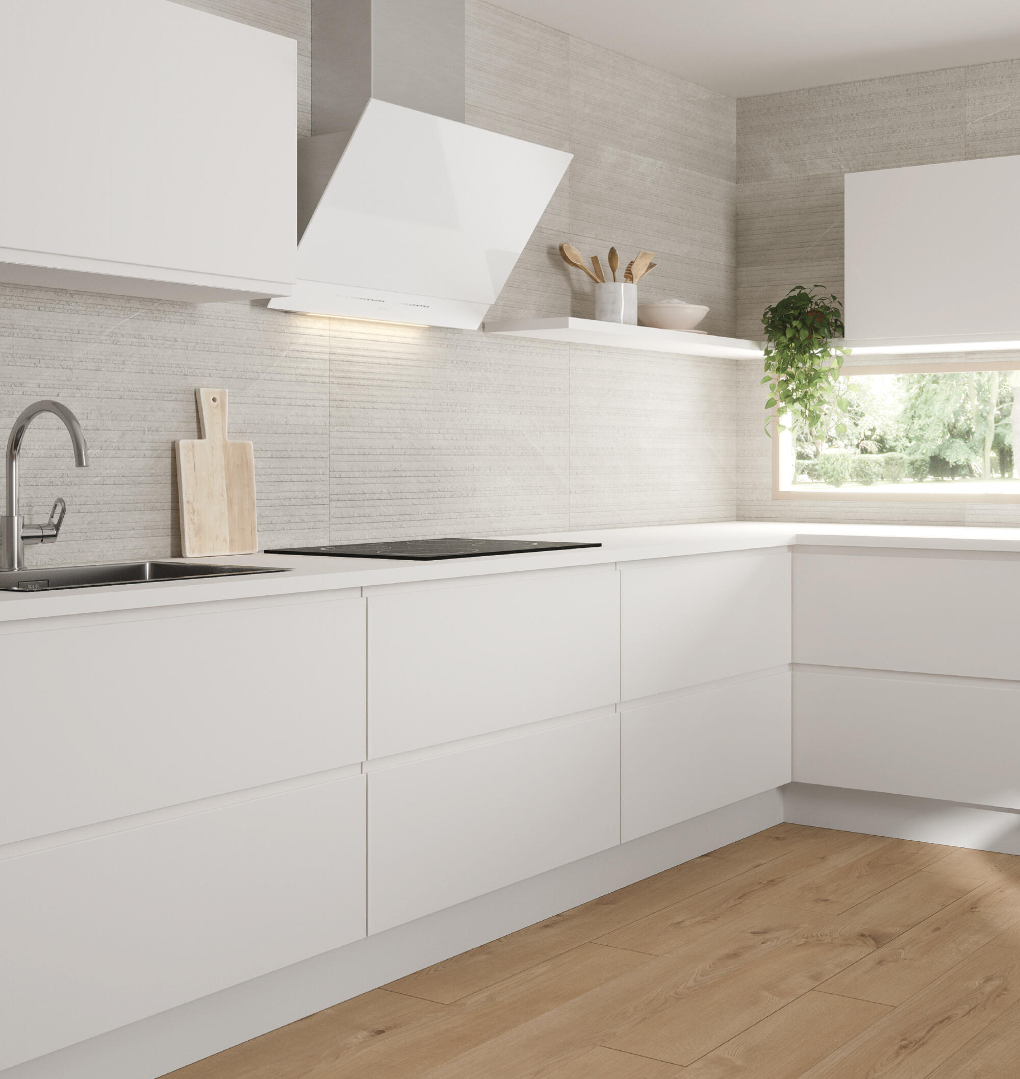 PUERTA PARA MUEBLE DE COCINA CADIZ BLANCO MATE MDF IZQUIERDA 80X30CM - 3