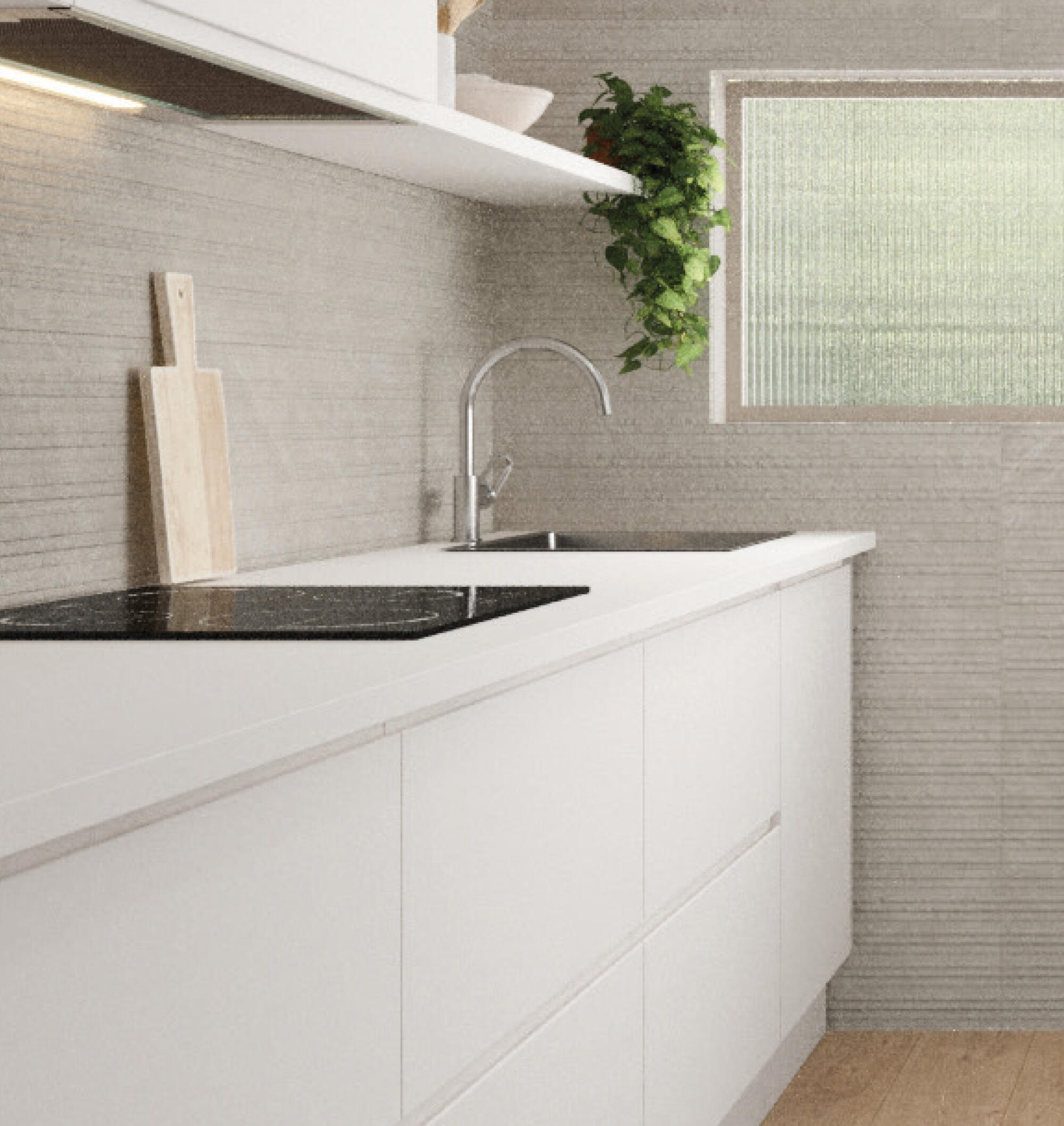 PUERTA PARA MUEBLE DE COCINA CADIZ BLANCO MATE MDF IZQUIERDA 80X30CM - 2