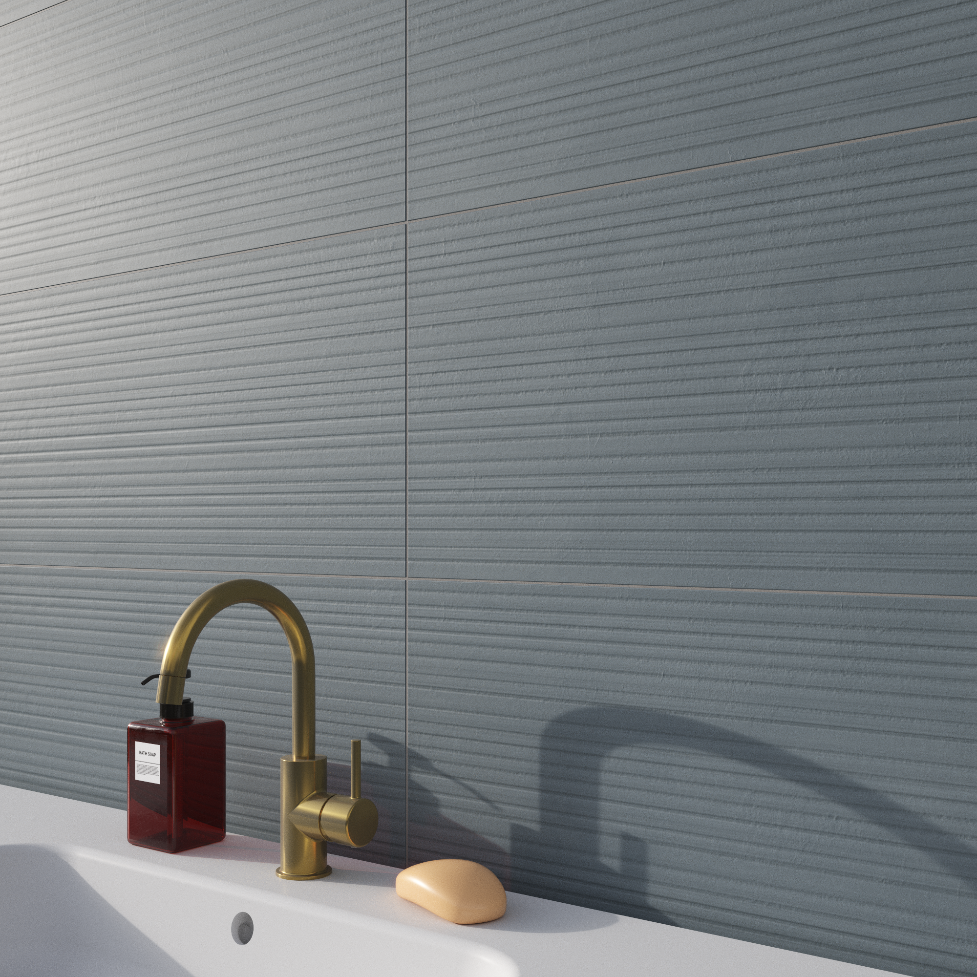 Carrelage mur intérieur effet béton bleu fonce Olympia l.33.3 x L.90 cm ARTENS - 5