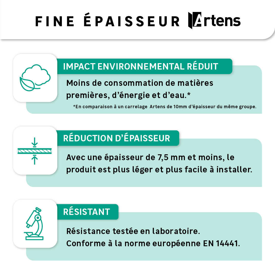 Les avantages du carrelage fine épaisseur Artens  - 1