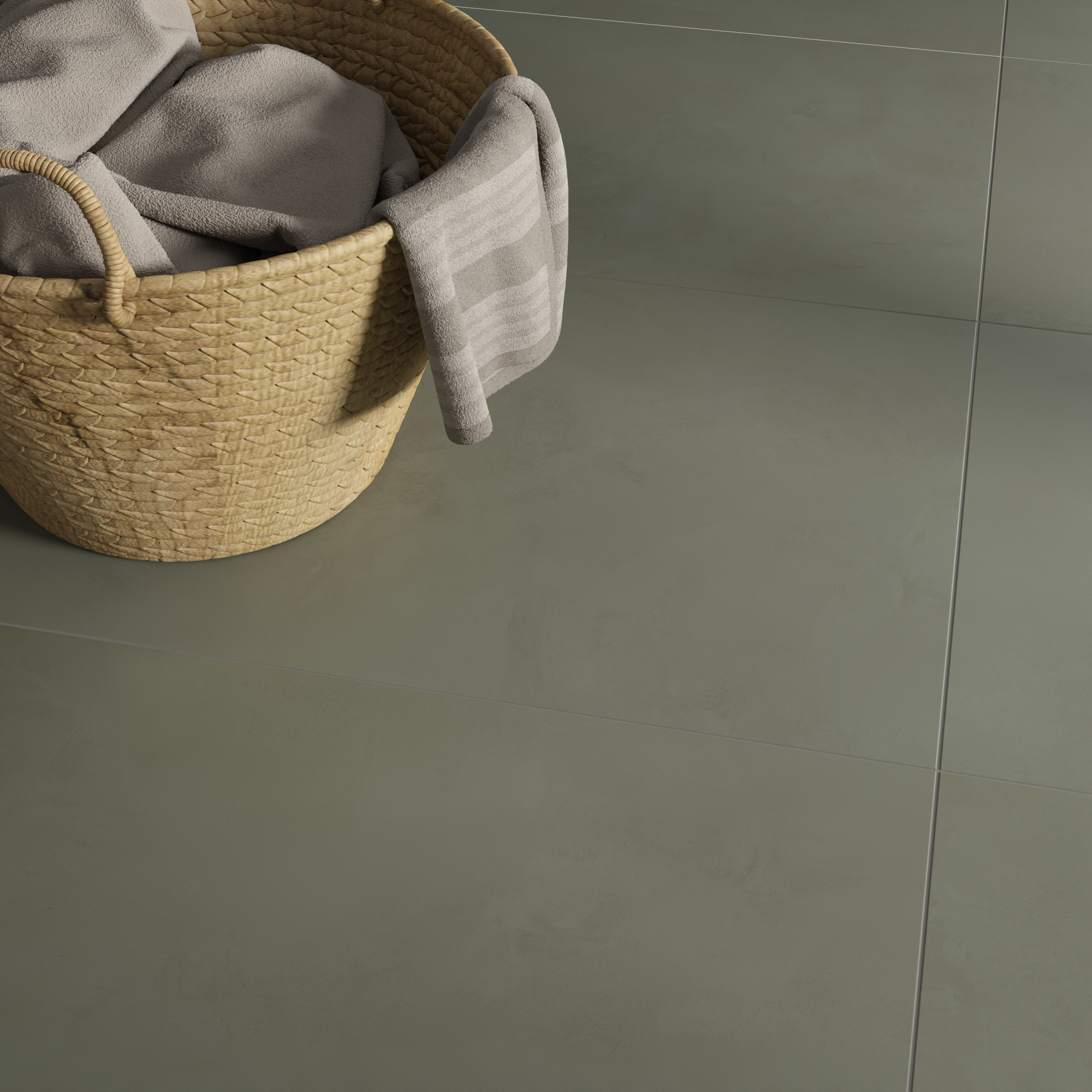 Carrelage sol/mur intérieur effet béton kaki Olympia l.59.5 x L.120 cm x Ep.10 m - 4