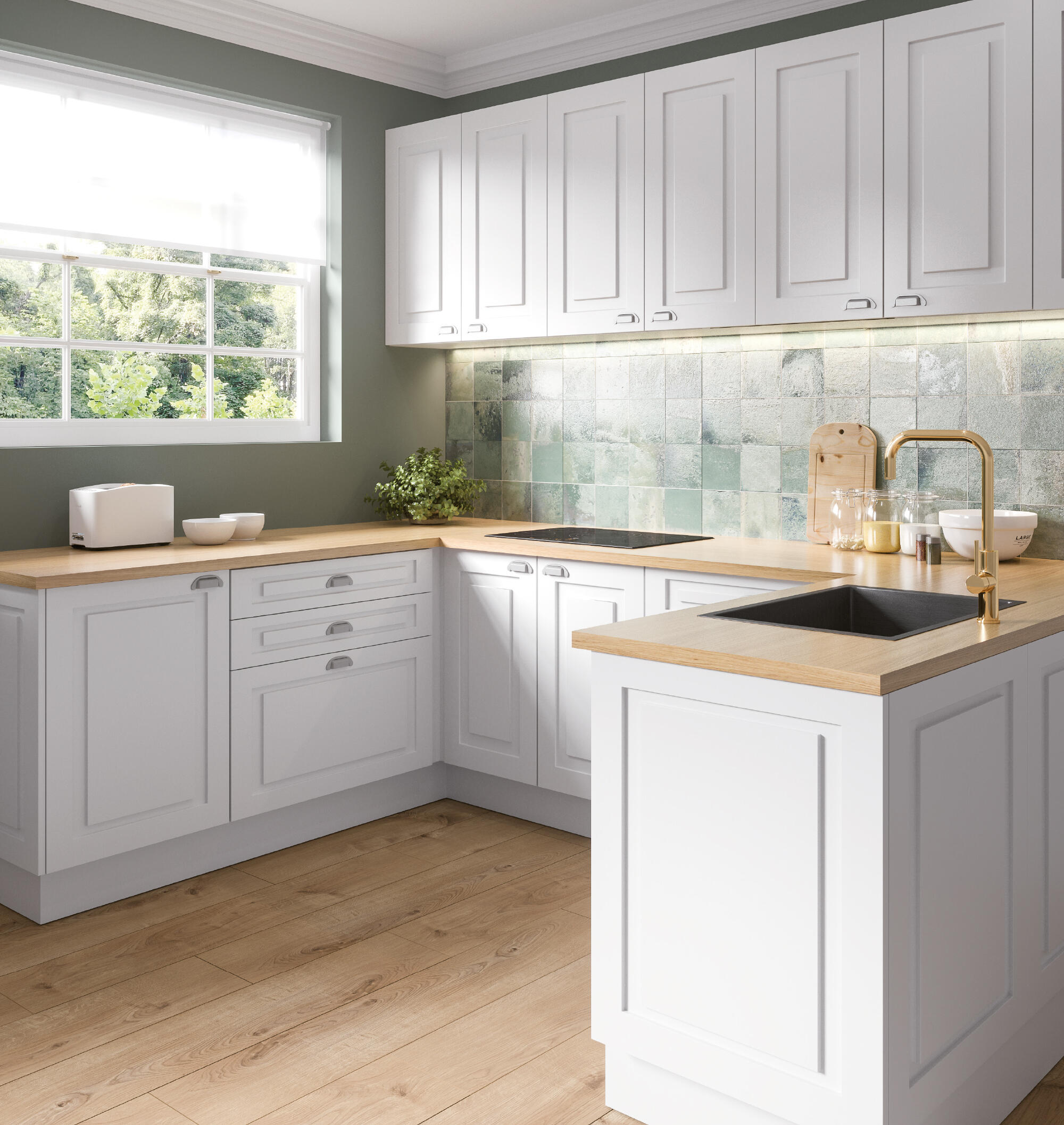 KIT 2 PUERTAS PARA MUEBLE DE COCINA MURCIA BLANCO MATE MDF 80X37/80X35CM - 4