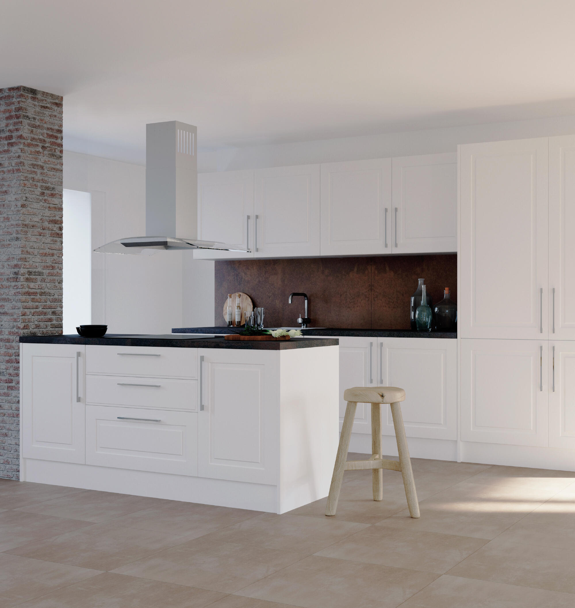 KIT 2 PUERTAS PARA MUEBLE DE COCINA MURCIA BLANCO MATE MDF 80X37/80X35CM - 2