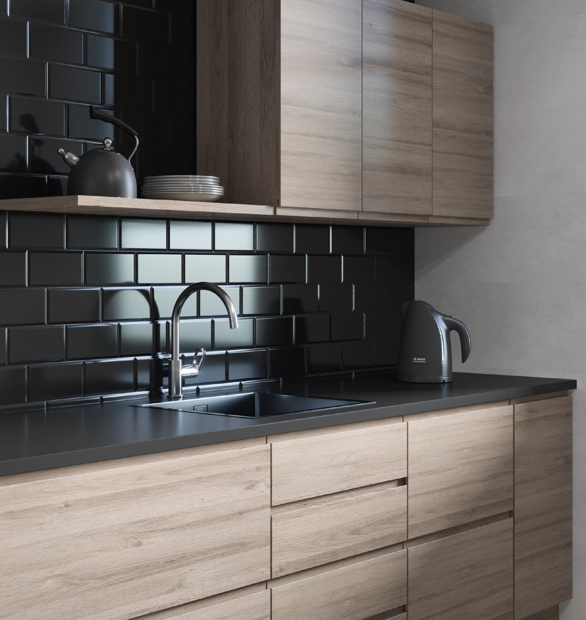 PUERTA PARA MUEBLE DE COCINA LUGO MADERA ROBLE CLARO AGLOMERADO ABATIBLE 40X60CM - 4