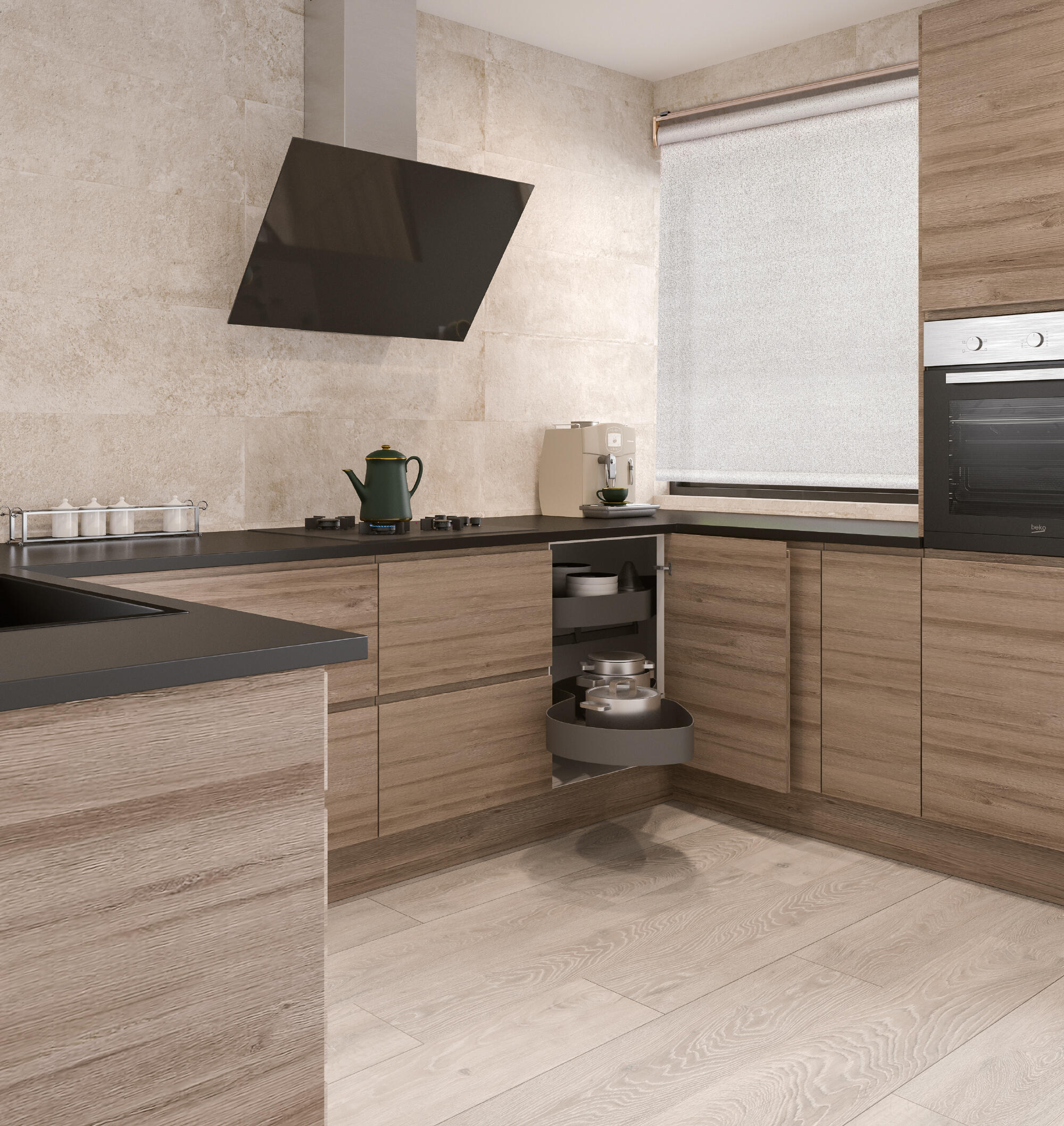 COSTADO PARA MUEBLE DE COCINA LUGO MADERA ROBLE CLARO AGLOMERADO 90X60CM - 2