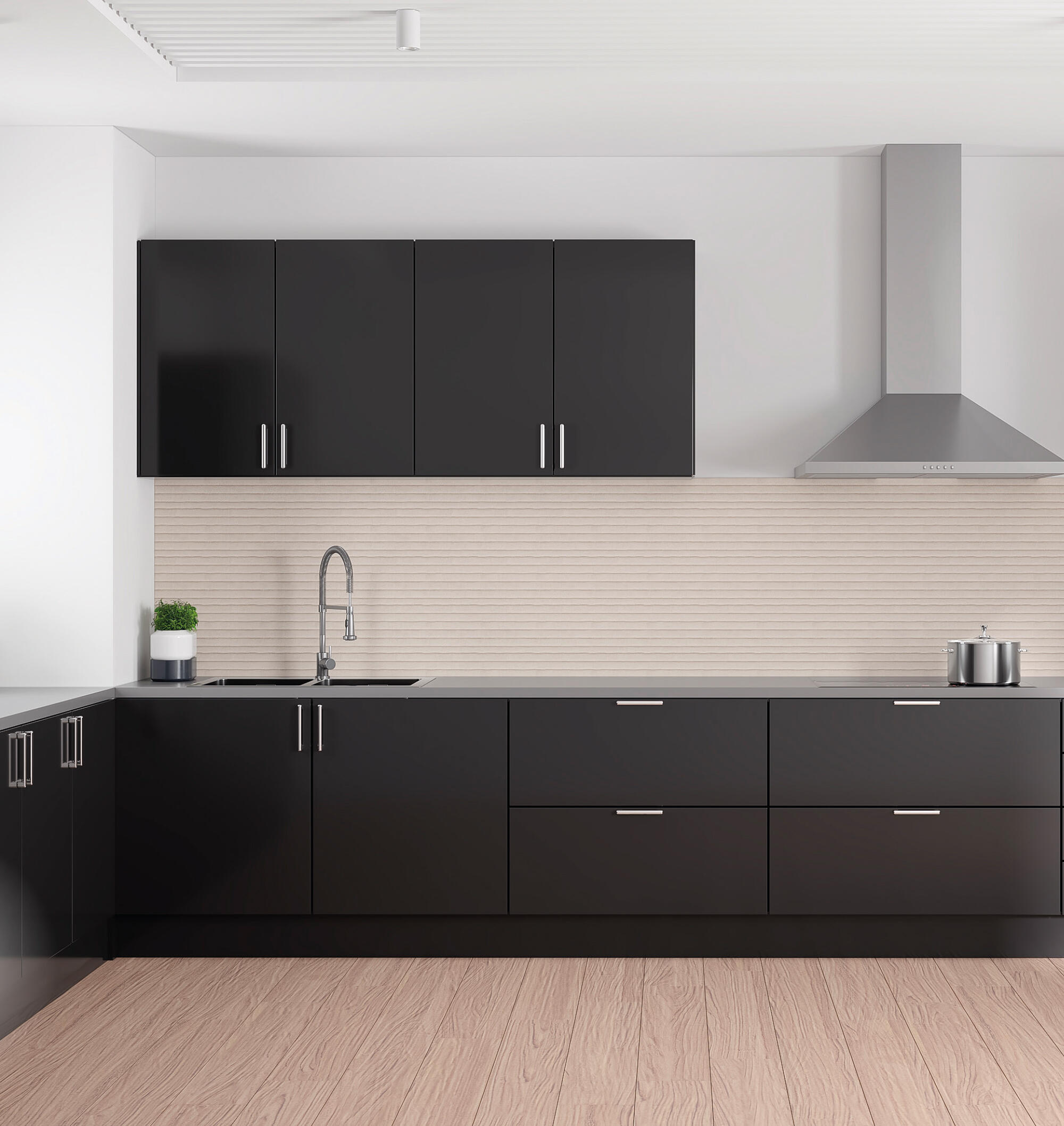 PUERTA PARA MUEBLE DE COCINA SEGOVIA NEGRO MATE PET 80X45CM - 2