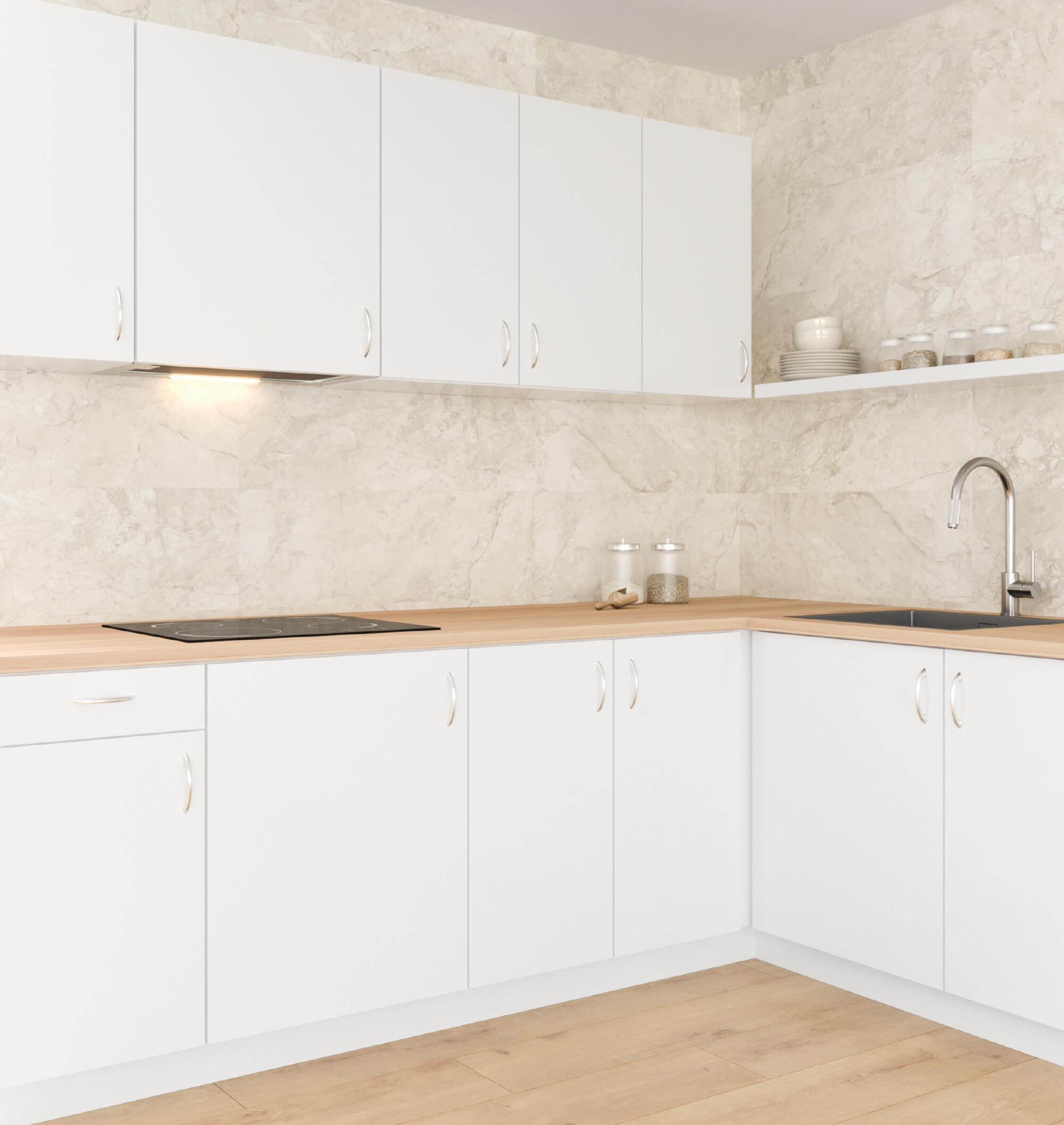 KIT MÓDULO COCINA BAJO EXCELLENCE BLANCO 80 CM - 4