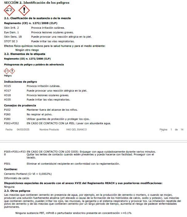 CEMENTO COLA H40 GEL 20KG GRIS - 2