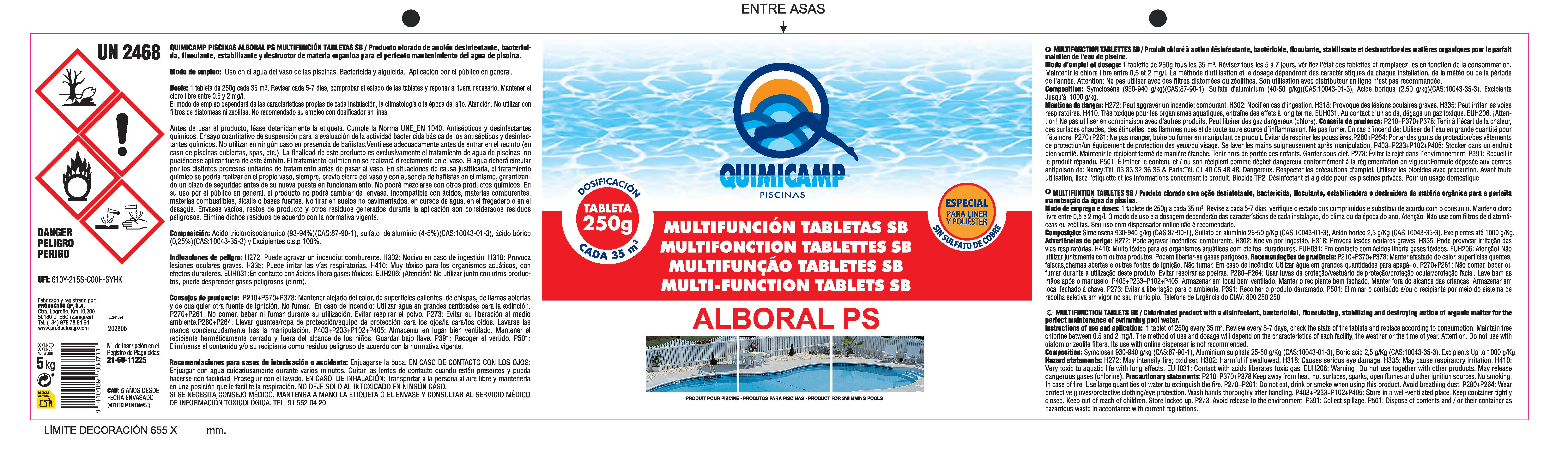 CLORO PASTILLAS SIN COBRE 5KG QUIMICAMP - 2